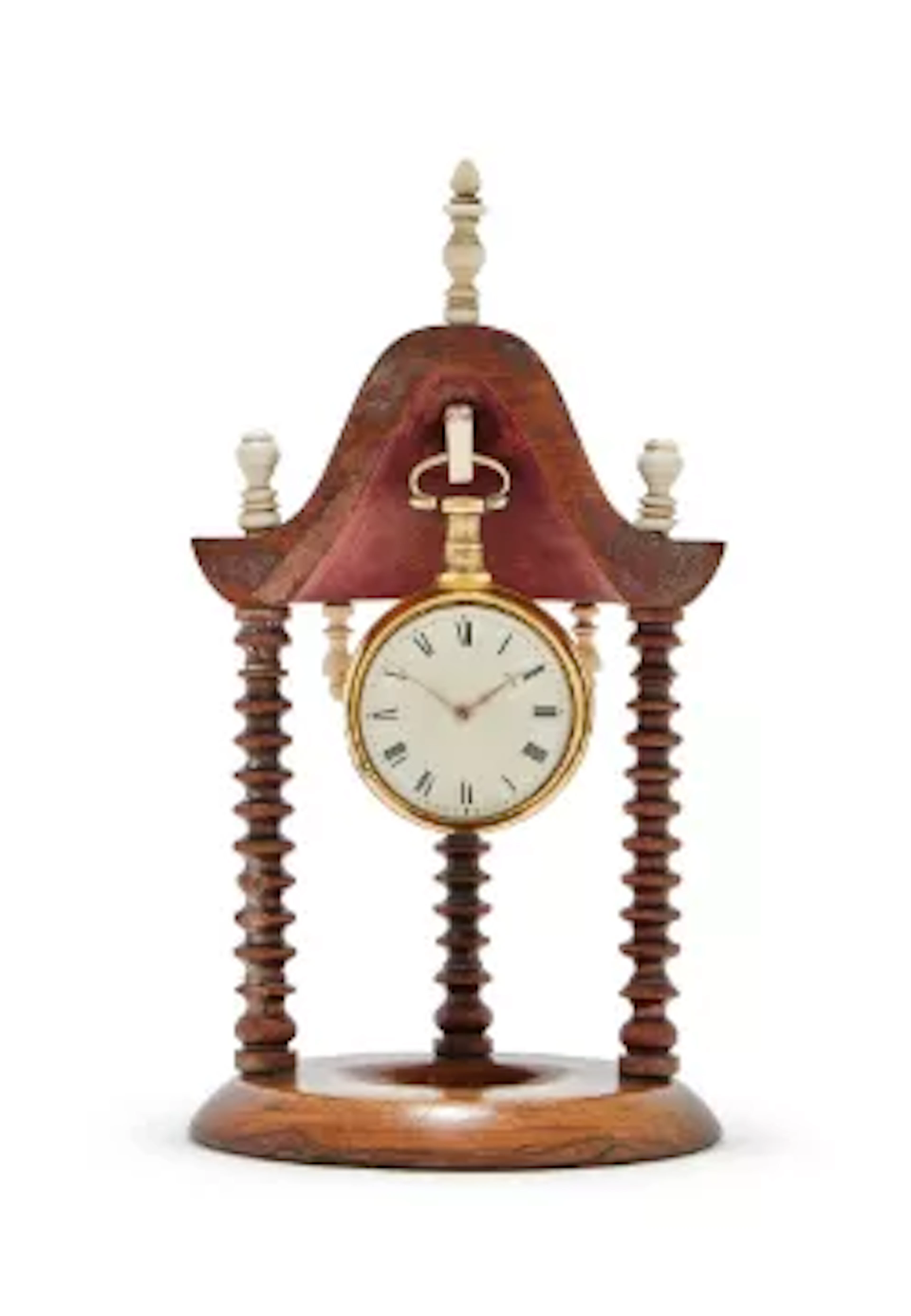 Y A GEORGE III GILT PAIR CASED CYLINDER POCKET WATCH