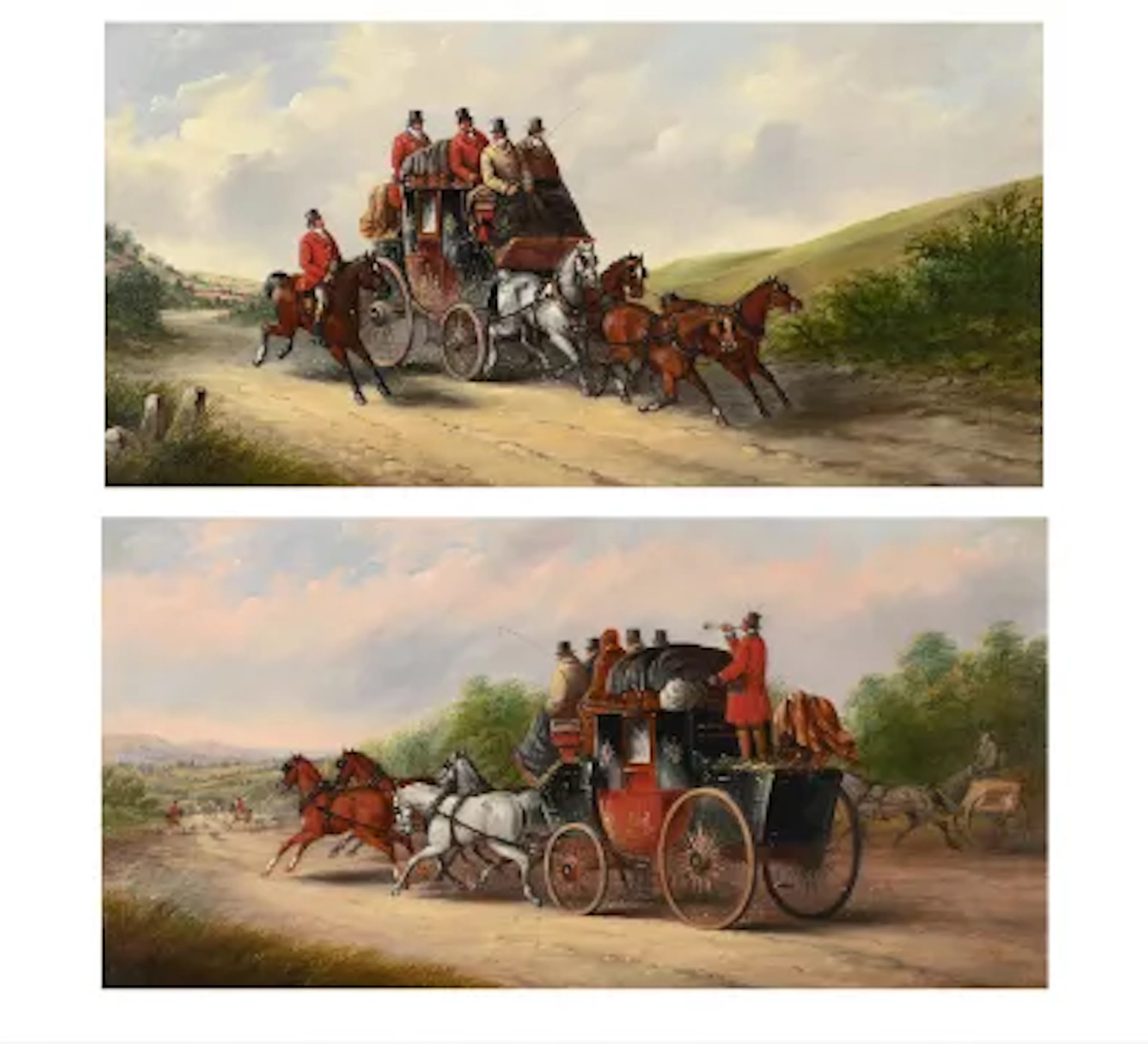 JOHN CHARLES MAGGS (BRITISH 1819-1895/96), TWO COACHING SCENES (2)