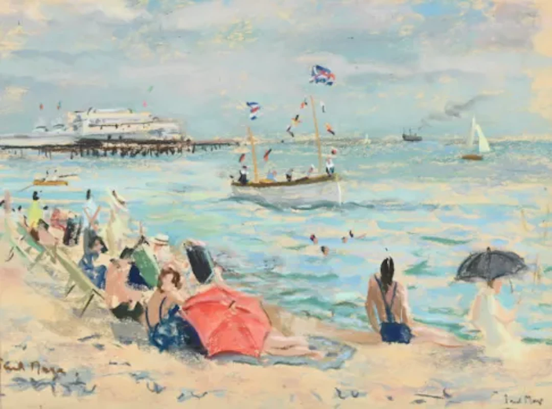 λ PAUL LUCIEN MAZE (FRENCH/BRITISH 1887-1979), BRIGHTON BEACH SCENE