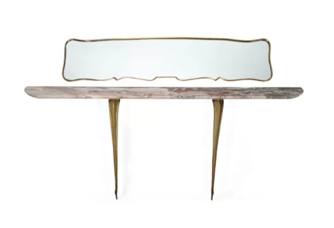 AN ITALIAN MIRROR AND CONSOLE, SECOND HALF 20TH CENTURY