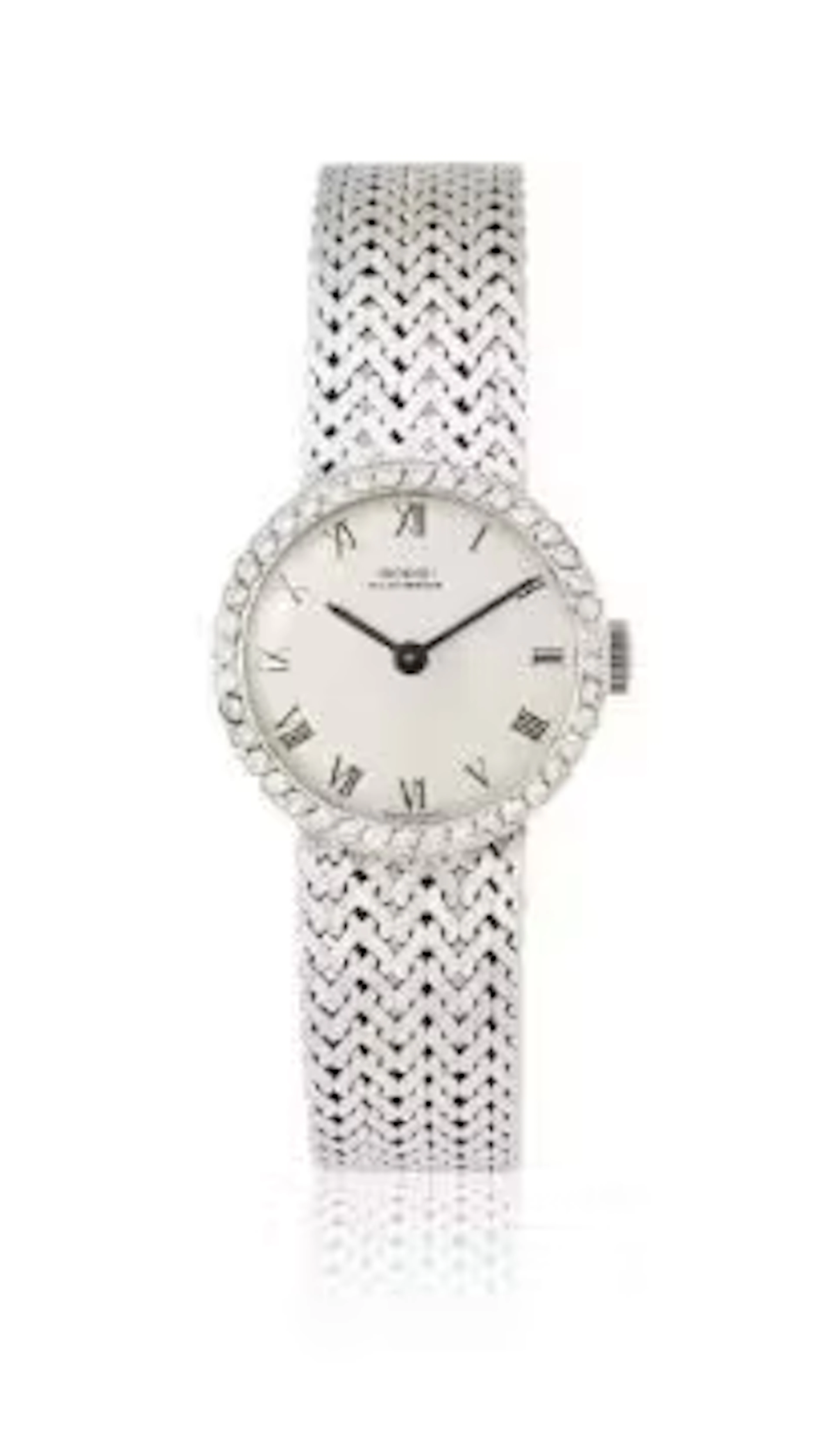 GOBBI, A LADY'S 18 CARAT WHITE GOLD AND DIAMOND BRACELET WATCH