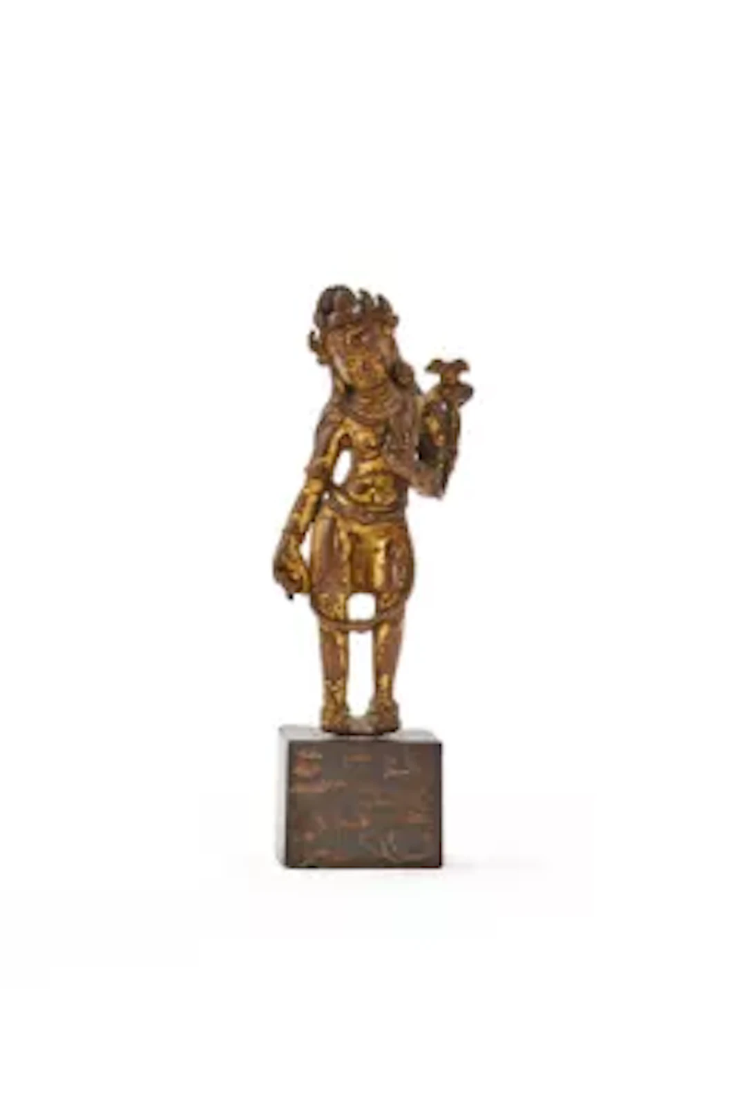 A small Sino-Tibetan gilt bronze figure of Tara, 16th century