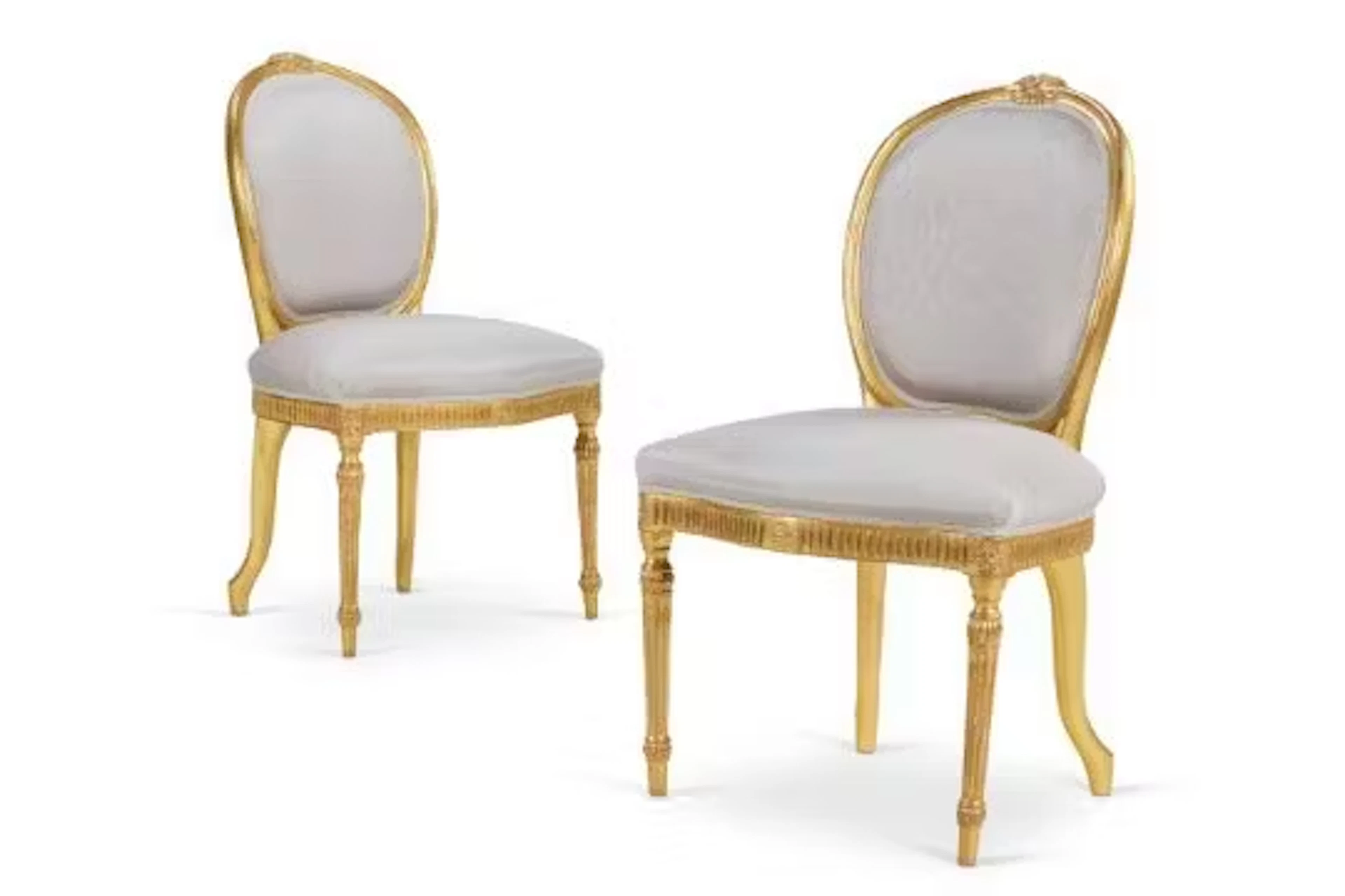 ‡ PAIR OF GEORGE III GILTWOOD SIDE CHAIRS, ATTRIBUTED TO INCE & MAYHEW