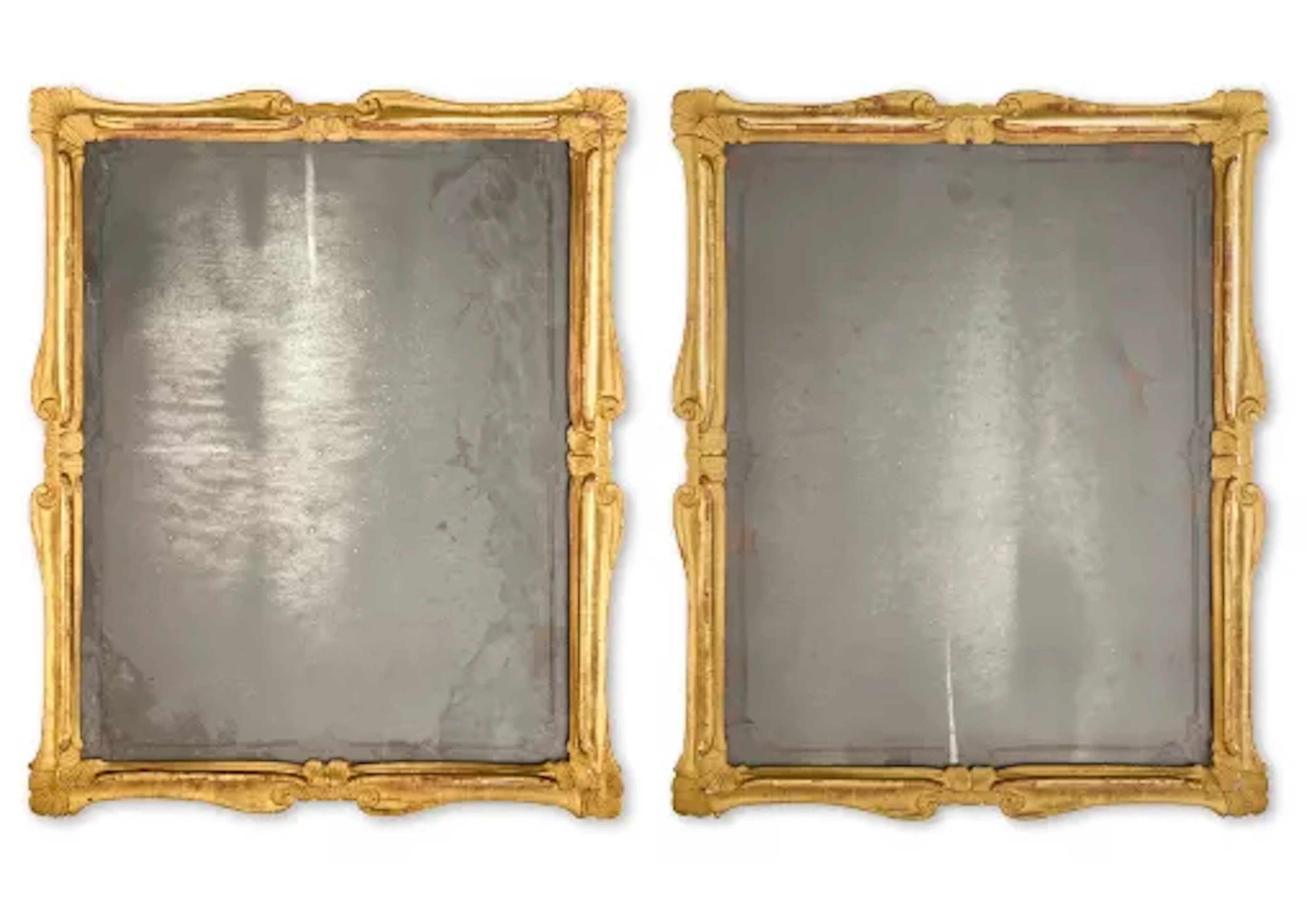 ‡ A PAIR OF VENETIAN CUT GLASS MIRRORS, 18TH CENTURY