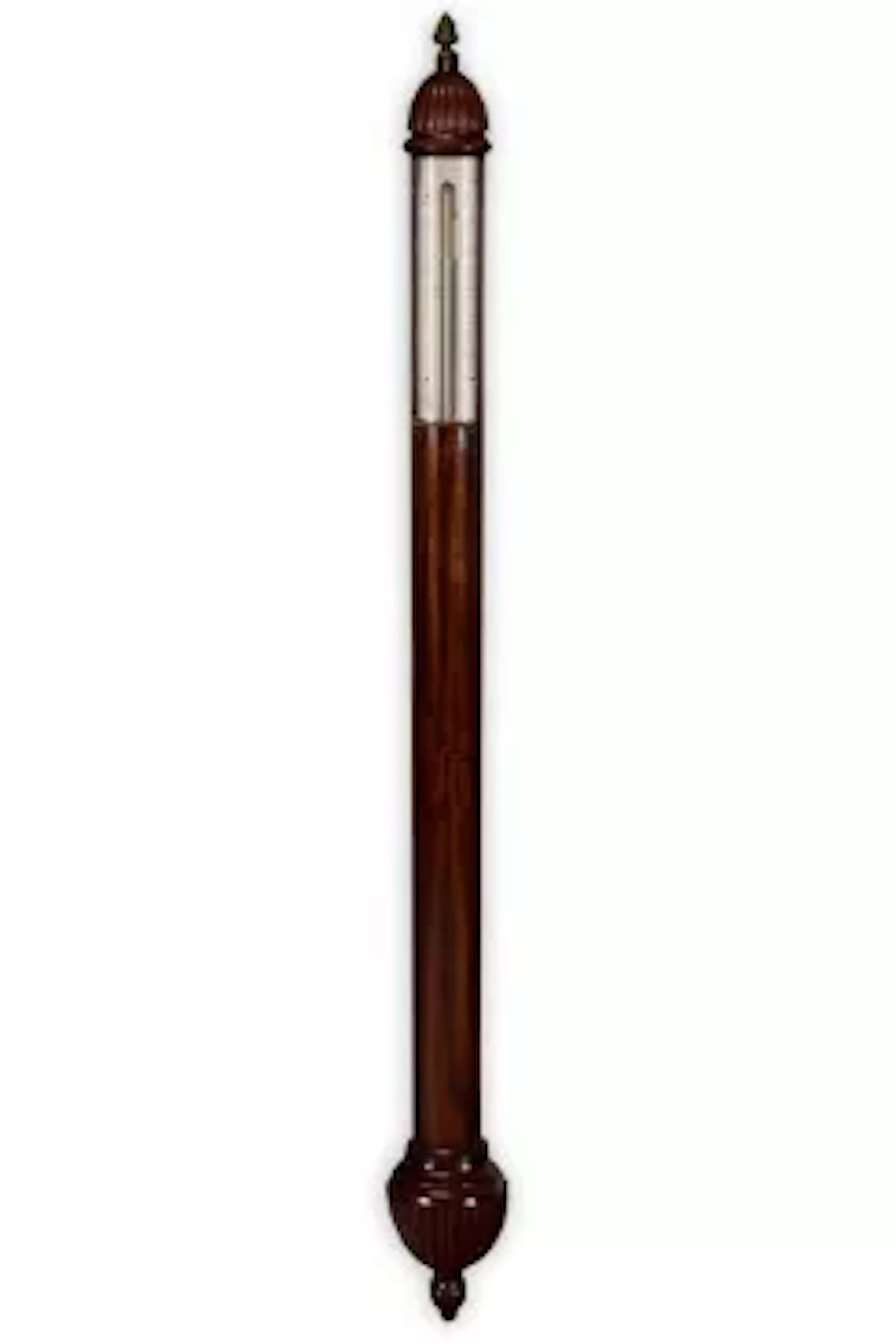 A. J. ADIE EDINBURGH; AN EARLY VICTORIAN MAHOGANY BOWFRONT STICK BAROMETER
