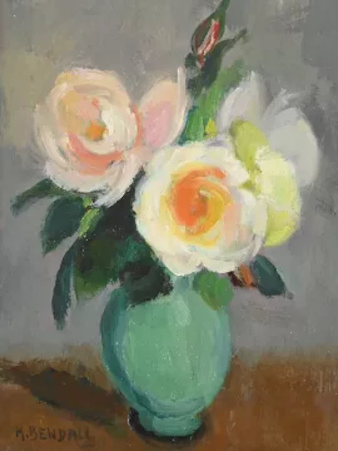 λ MILDRED BENDALL (BRITISH 1891-1977), STILL LIFE WITH ROSES IN A VASE