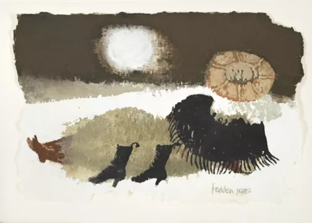 λ MARY FEDDEN (BRITISH 1915-2012), RECLINING FIGURE WITH BOOTS