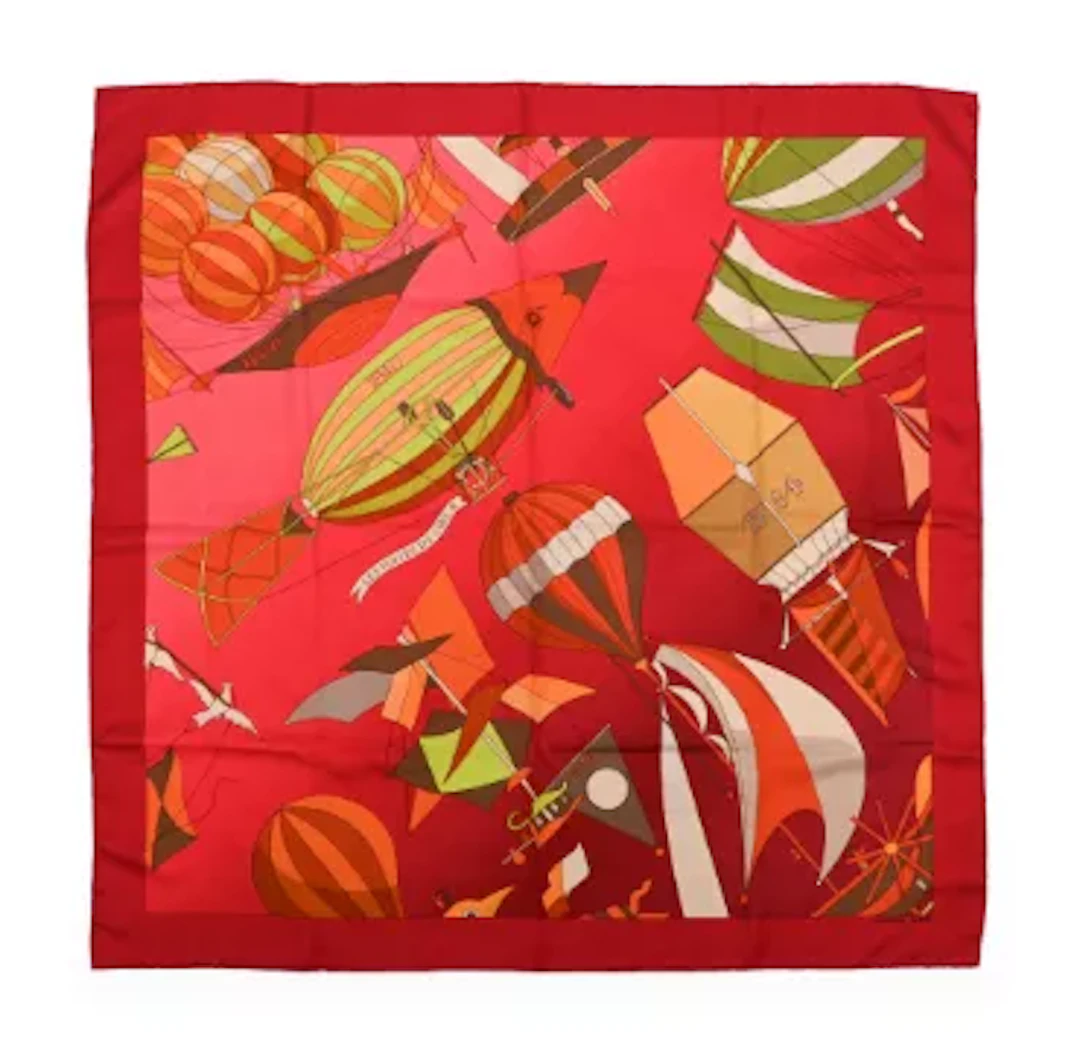 HERMÈS, LES FOLIES DU CIEL II, A SILK SCARF, DESIGNED BY LOÏC DUBIGEON