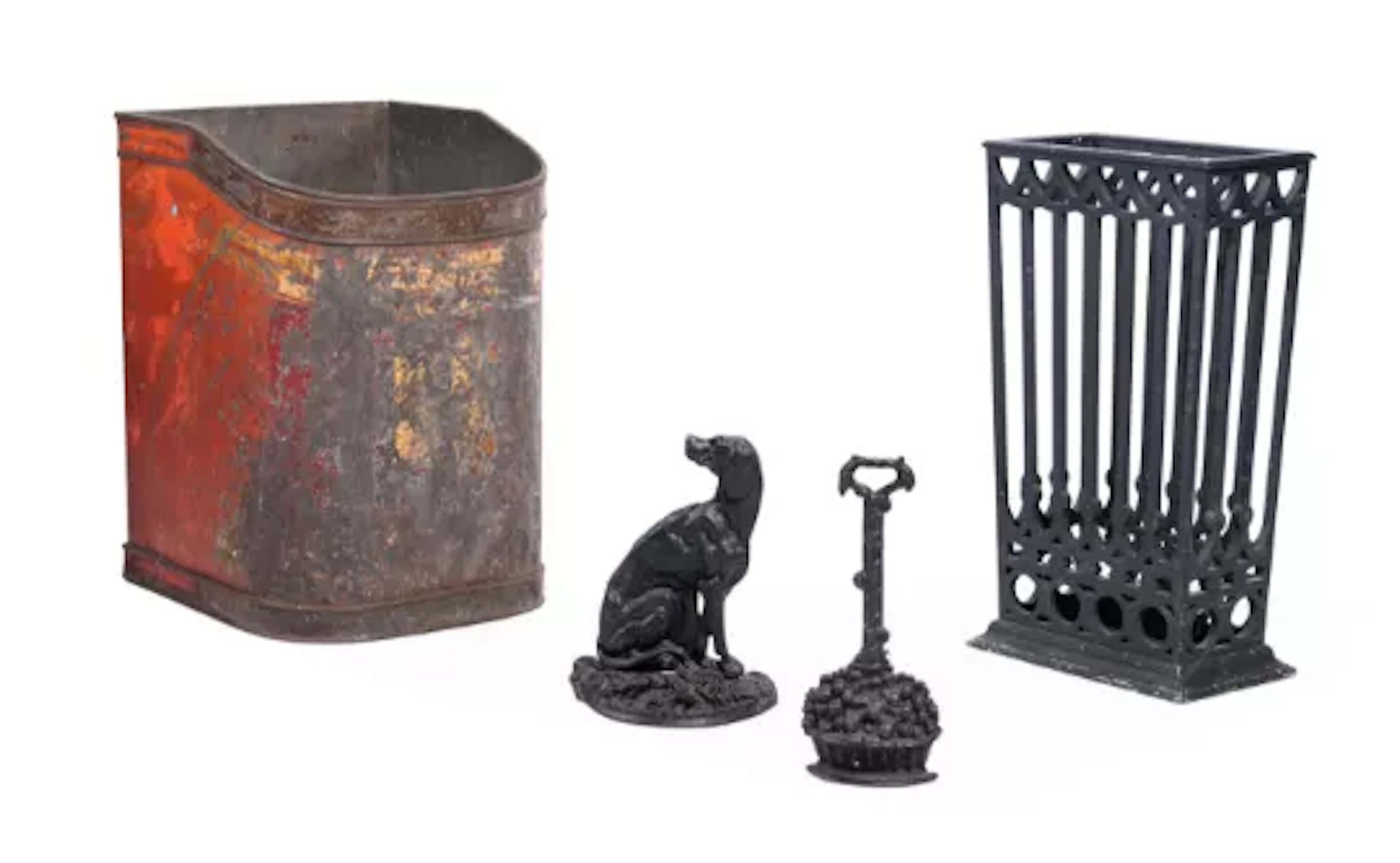 A BLACK PAINTED STICK AND UMBRELLA STAND, BY SIBYL COLEFAX & JOHN
