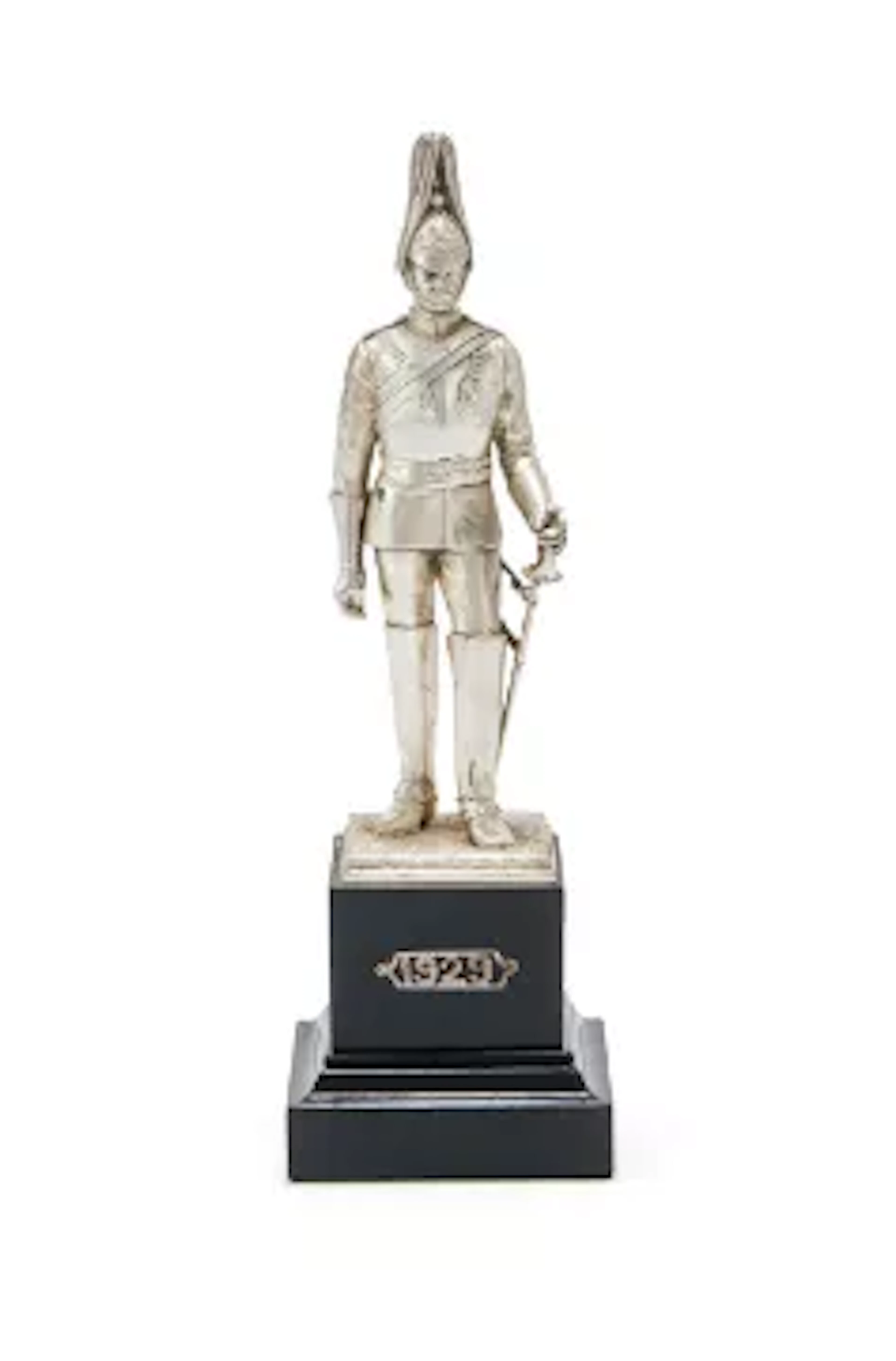 A SILVER FIGURE OF A LIFE GUARD, CARRINGTON & CO., LONDON 1928
