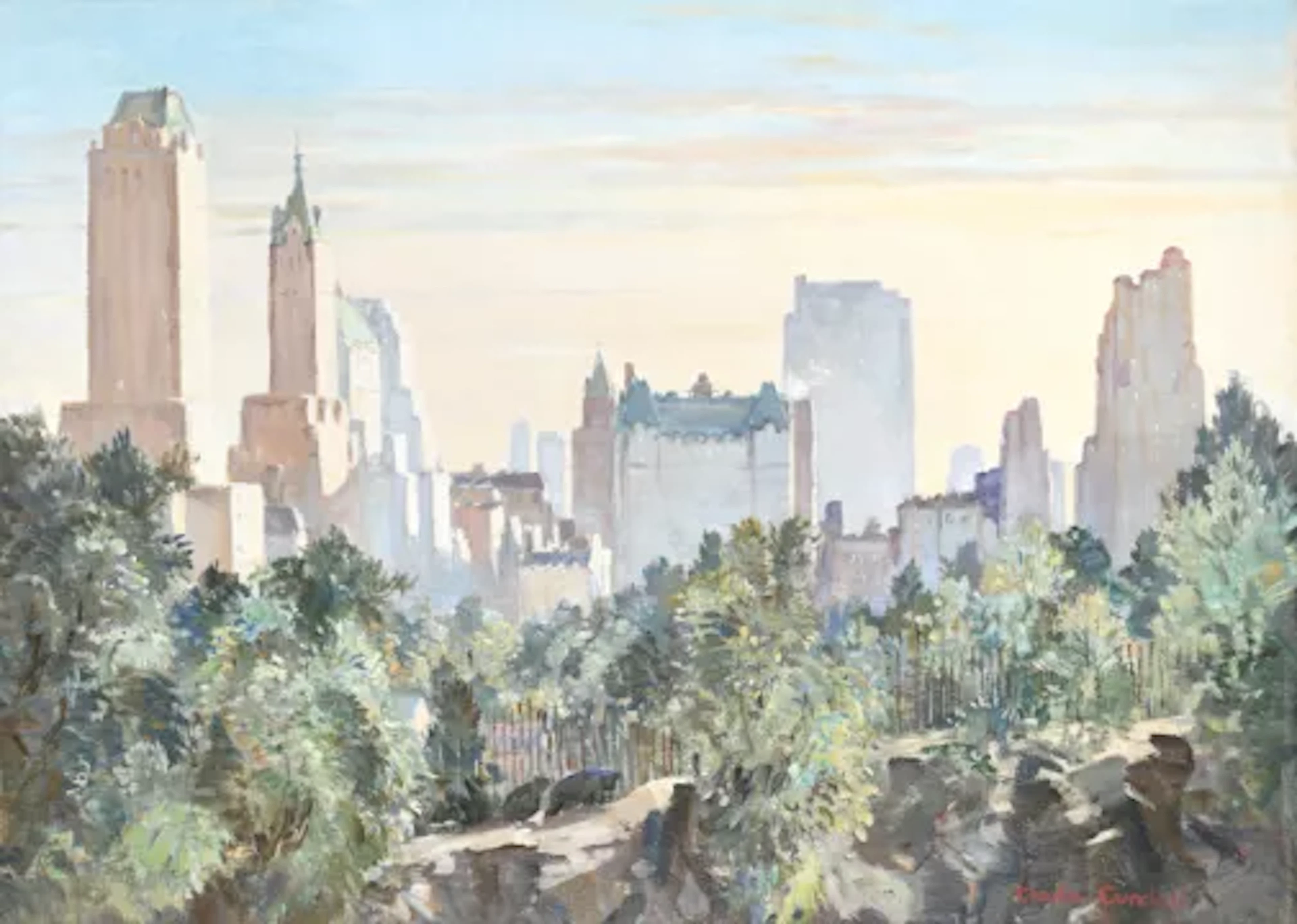 λ CHARLES CUNDALL (BRITISH 1890-1971), VIEW OF NEW YORK