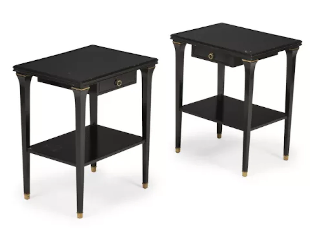 MAISON JANSEN (FRENCH, FD.1880), A PAIR OF MOUNTED SIDE TABLES, CIRCA 1960