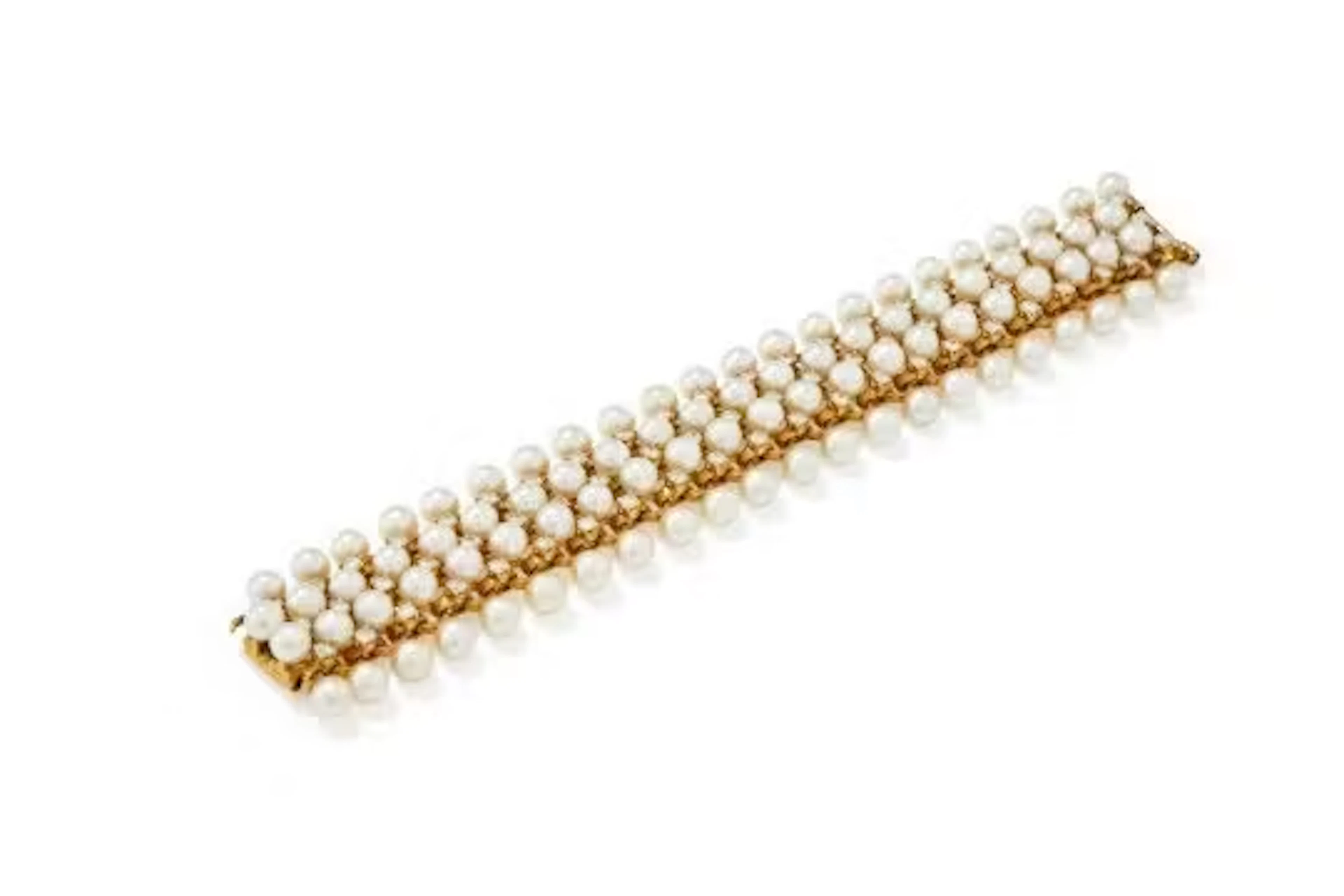 JEAN SCHLUMBERGER, A CULTURED PEARL AND DIAMOND BRACELET