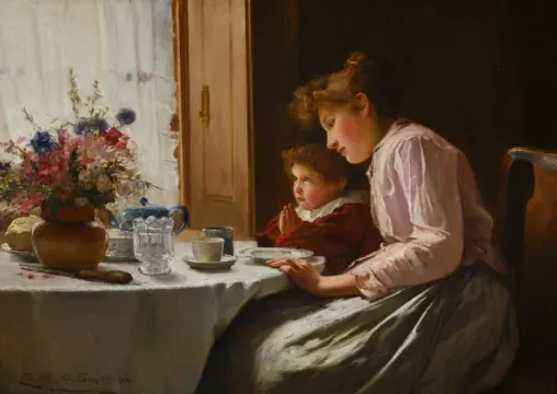 CARLTON ALFRED SMITH (BRITISH 1853-1946), SAYING GRACE
