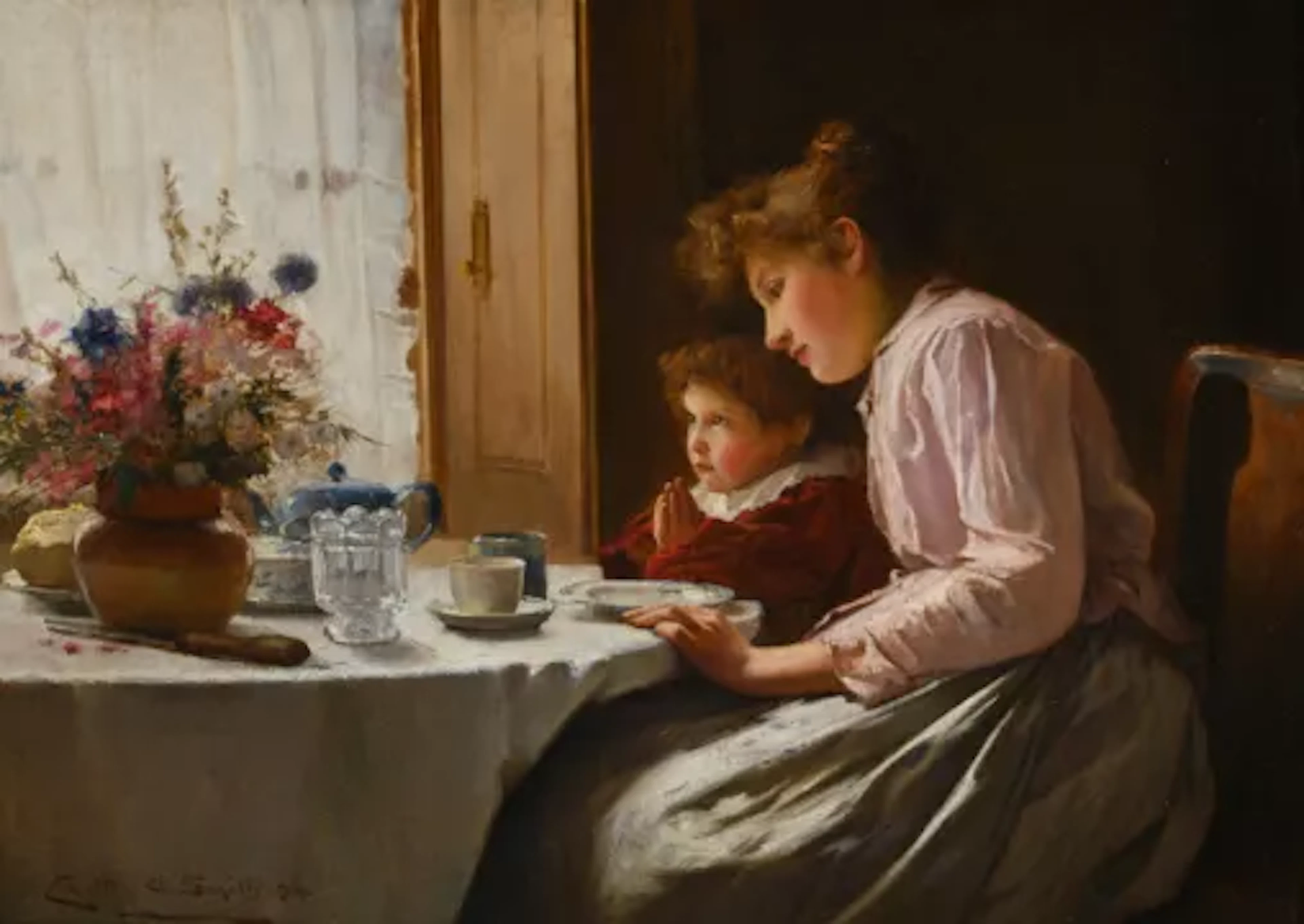 CARLTON ALFRED SMITH (BRITISH 1853-1946), SAYING GRACE