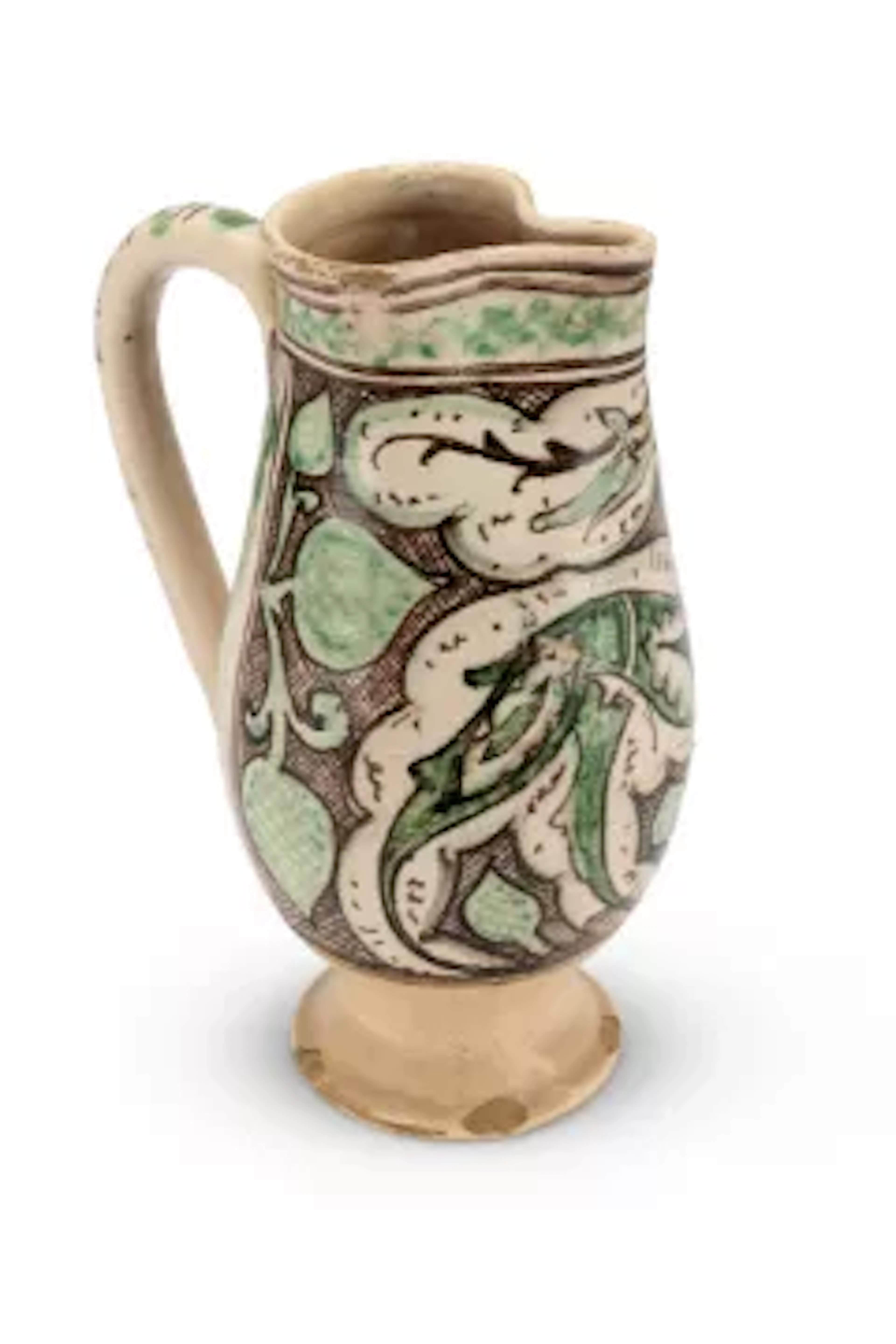 AN ITALIAN ORVIETO JUG, POSSIBLY LAZIO, PROBABLY 15TH CENTURY