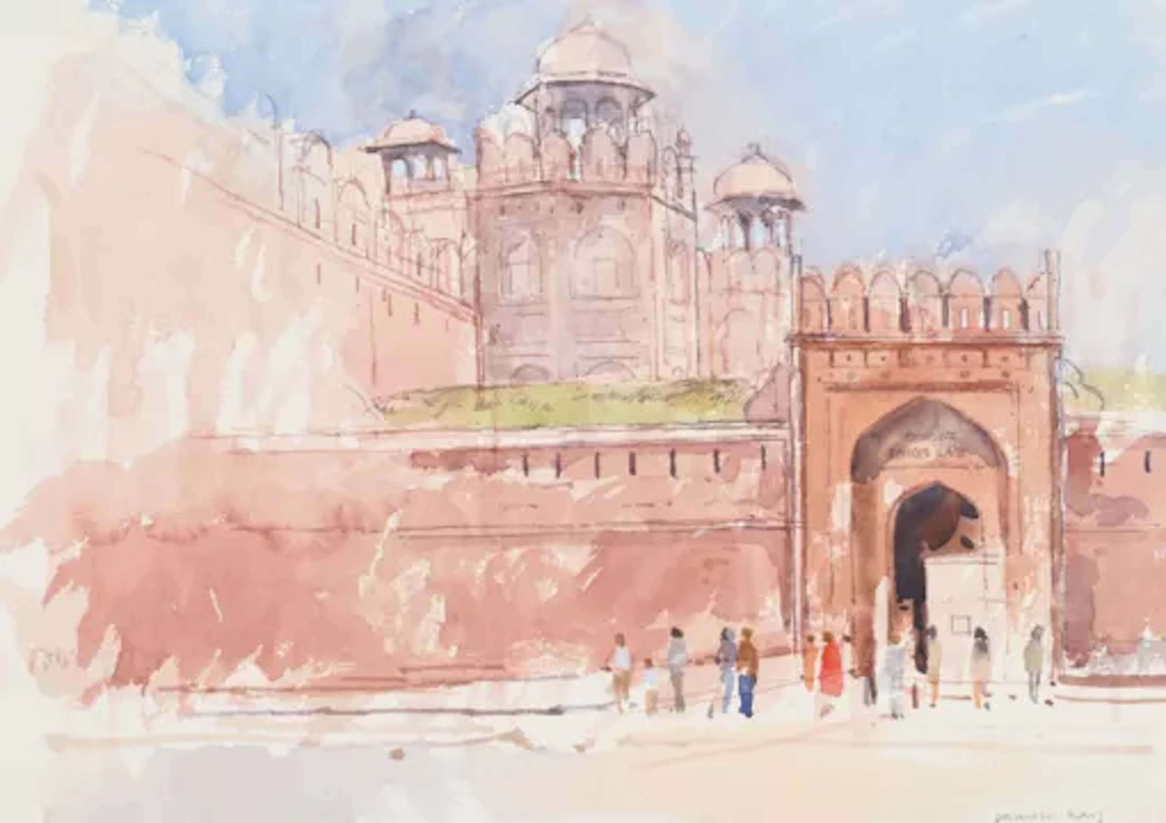 λ PAMELA KAY (BRITISH B. 1939), THE RED FORT, DEHLI