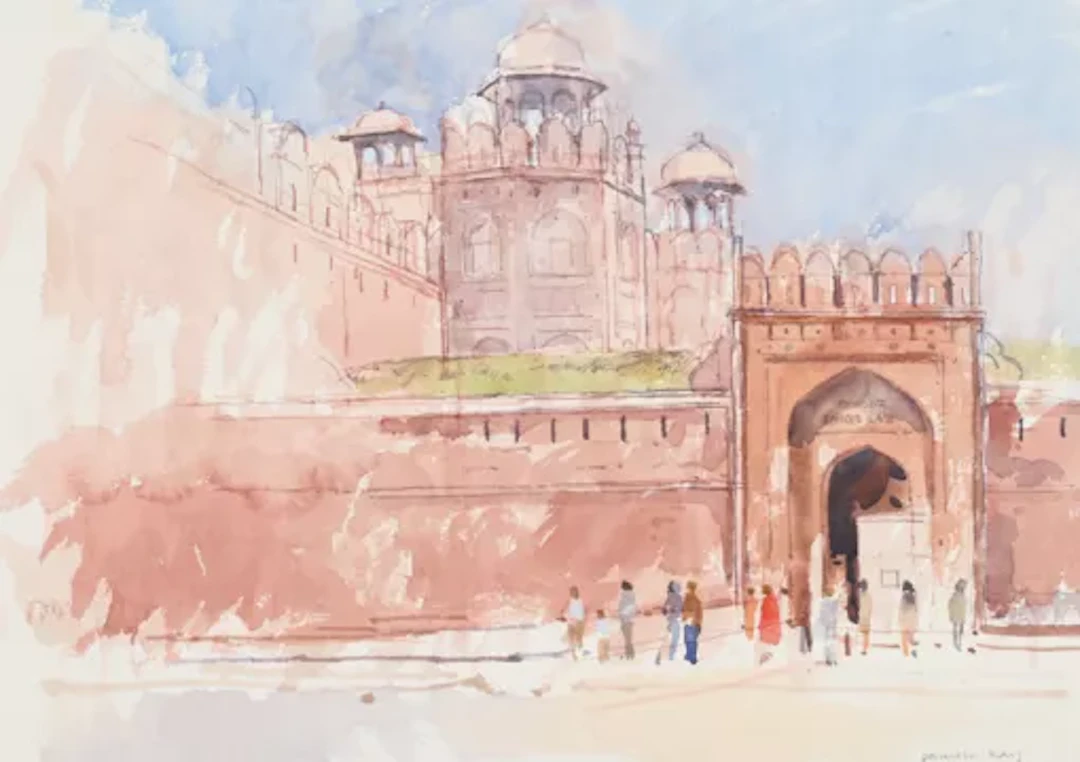 λ PAMELA KAY (BRITISH B. 1939), THE RED FORT, DEHLI