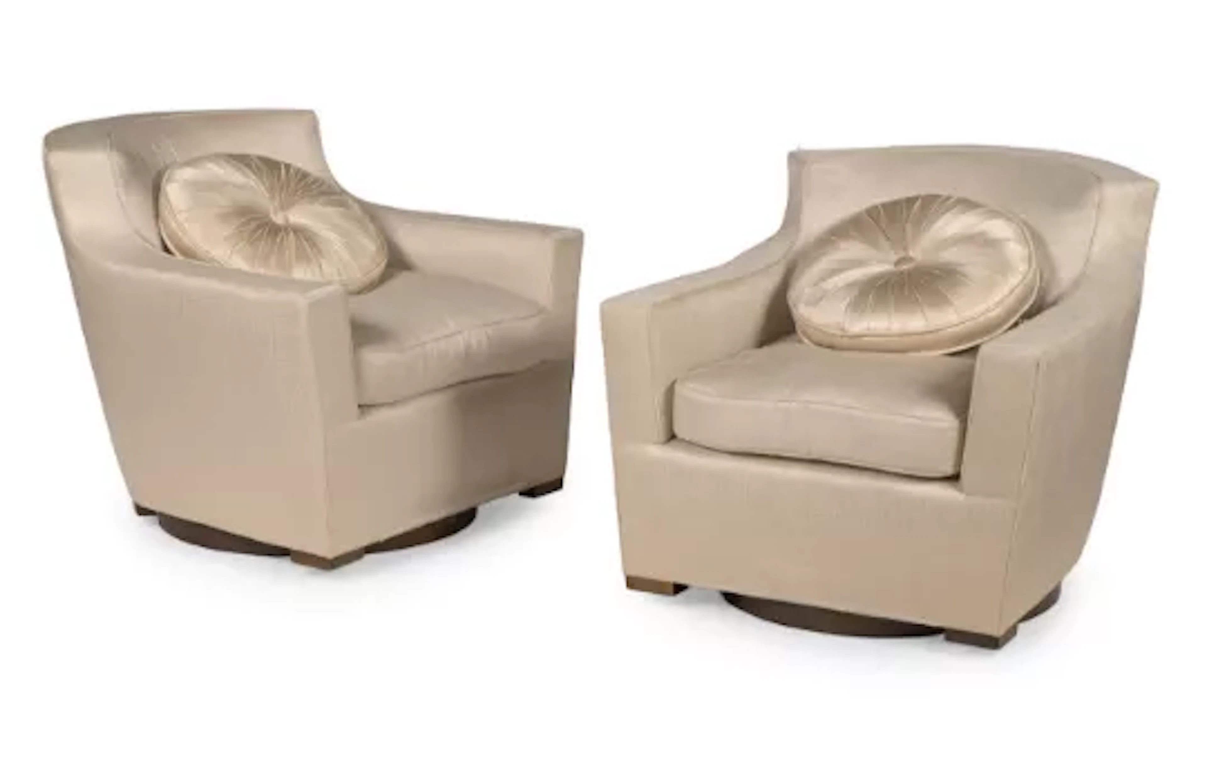 DE ANGELIS LTD. (NEW YORK, FD. 1954), PAIR OF ART DECO STYLE ARMCHAIRS