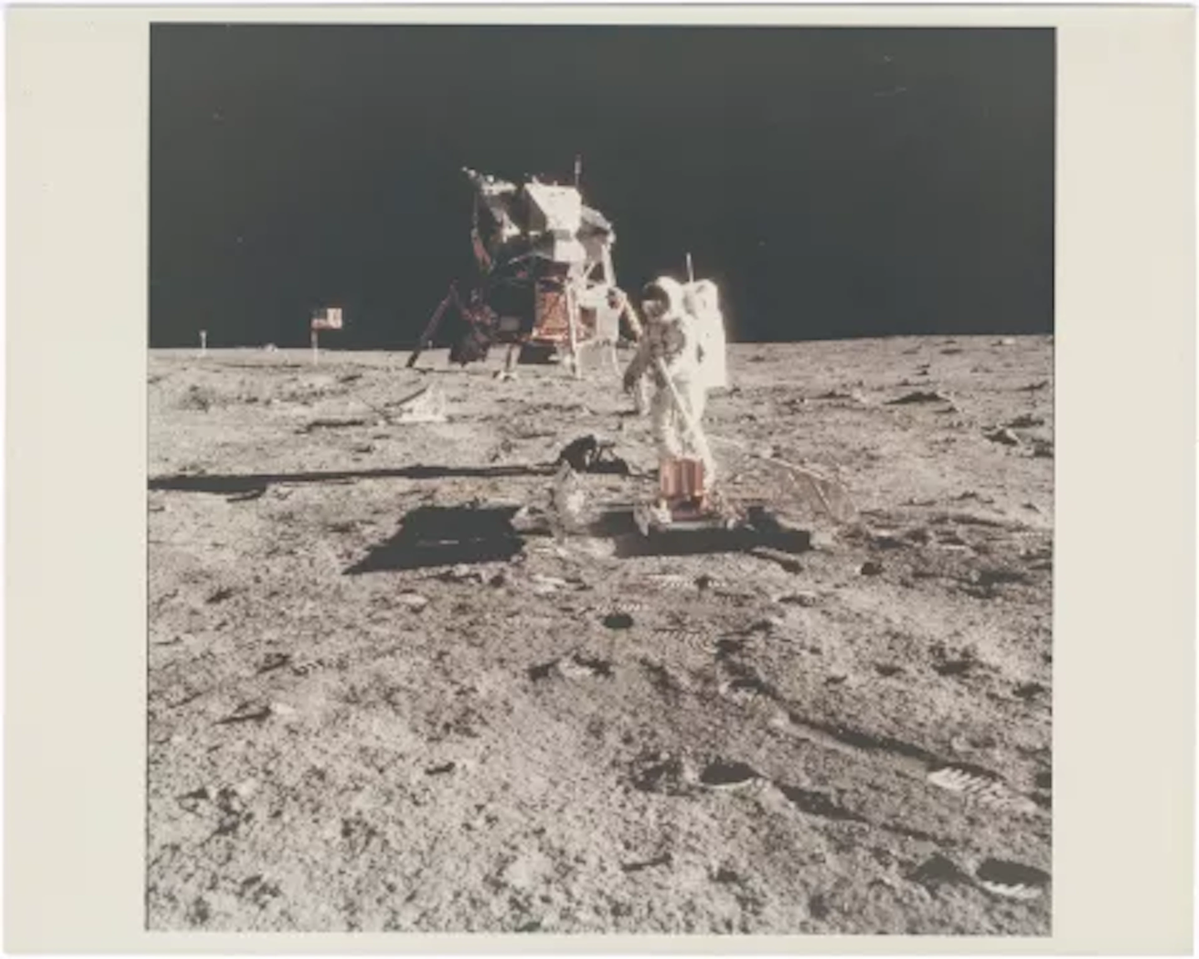[Apollo 11] BUZZ ALDRIN AT TRANQUILITY BASE WITH THE LM EAGLE, U.S.