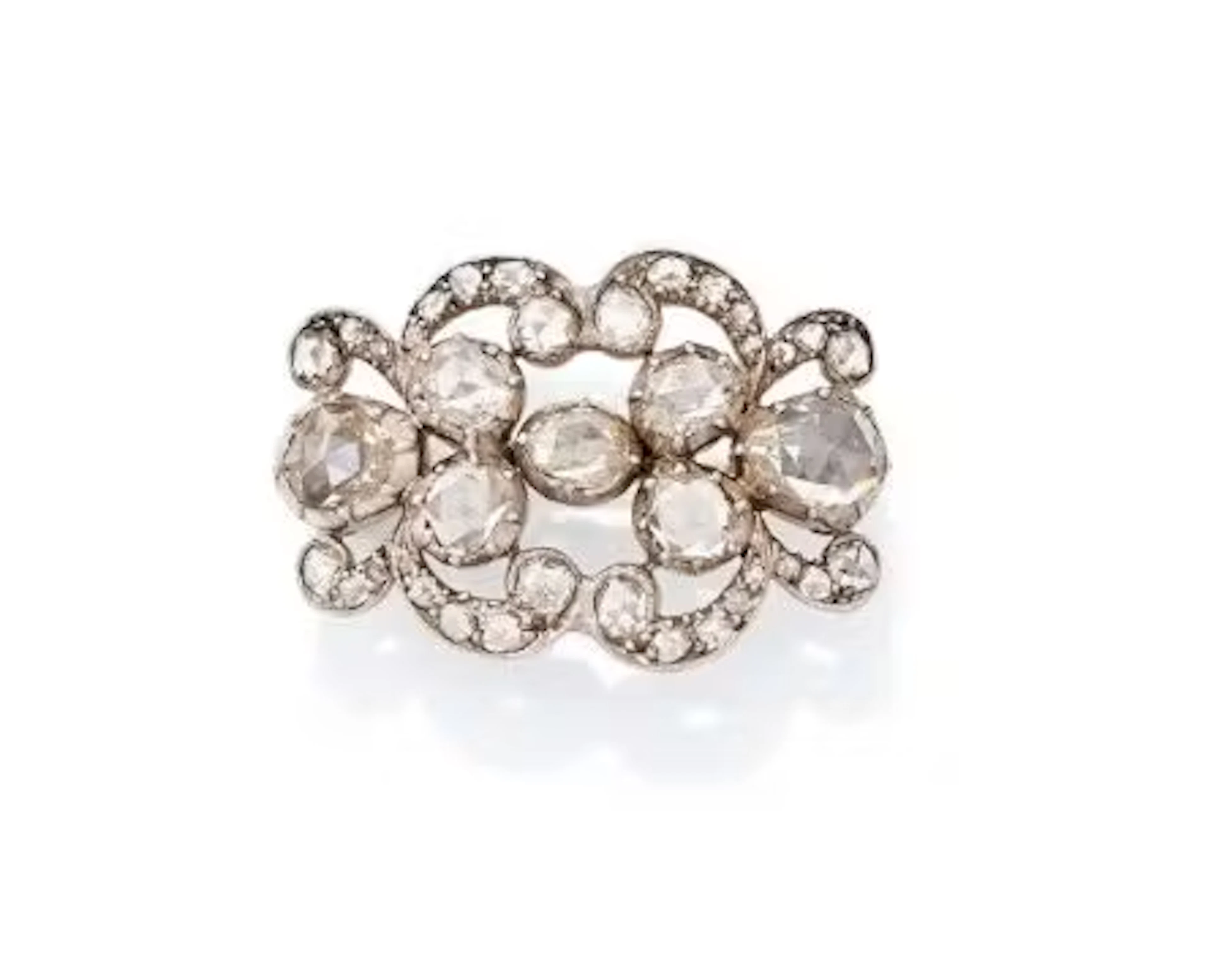 A LATE 19TH CENTURY DIAMOND PANEL/BROOCH