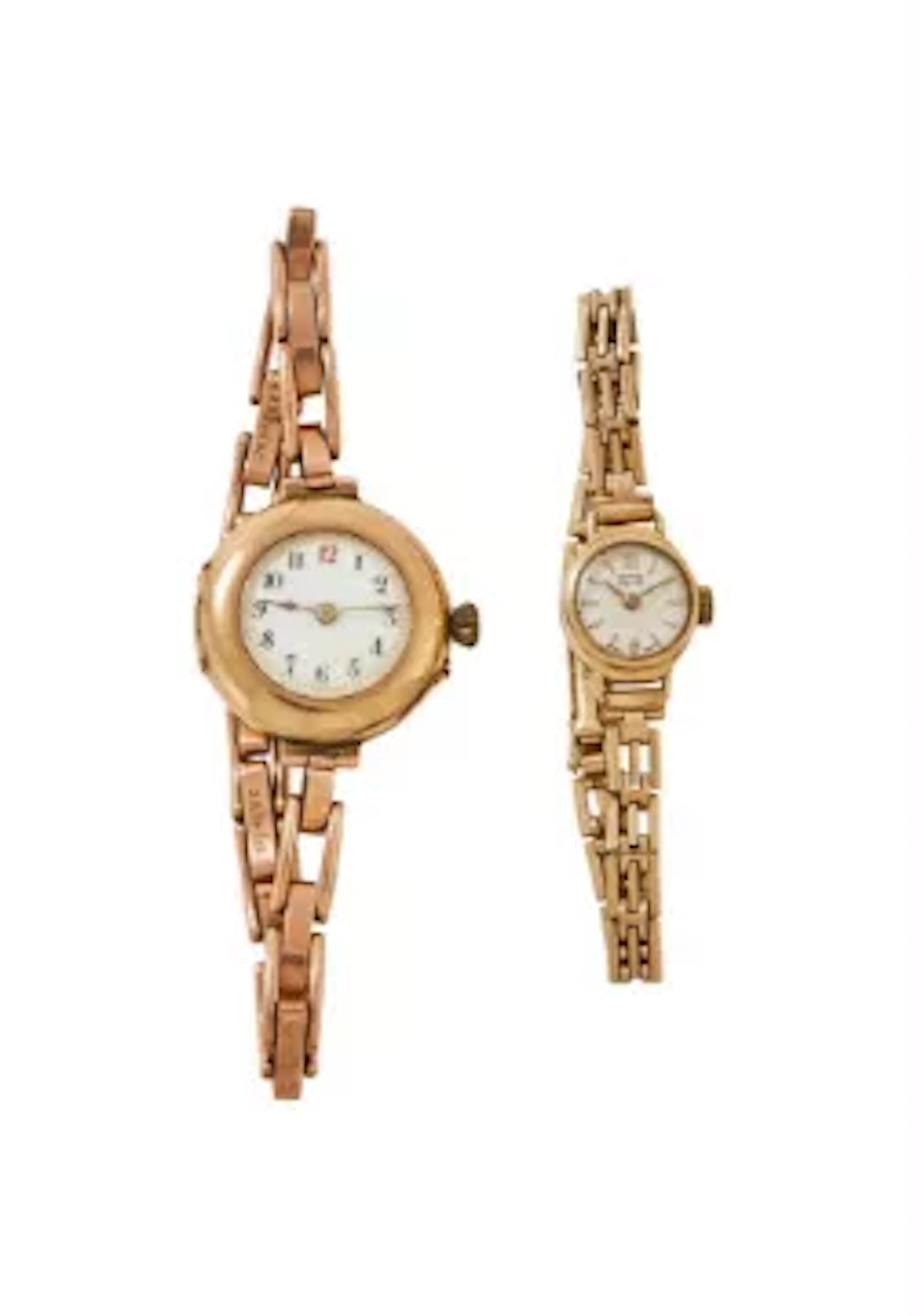 TWO 9 CARAT GOLD BRACELET WATCHES