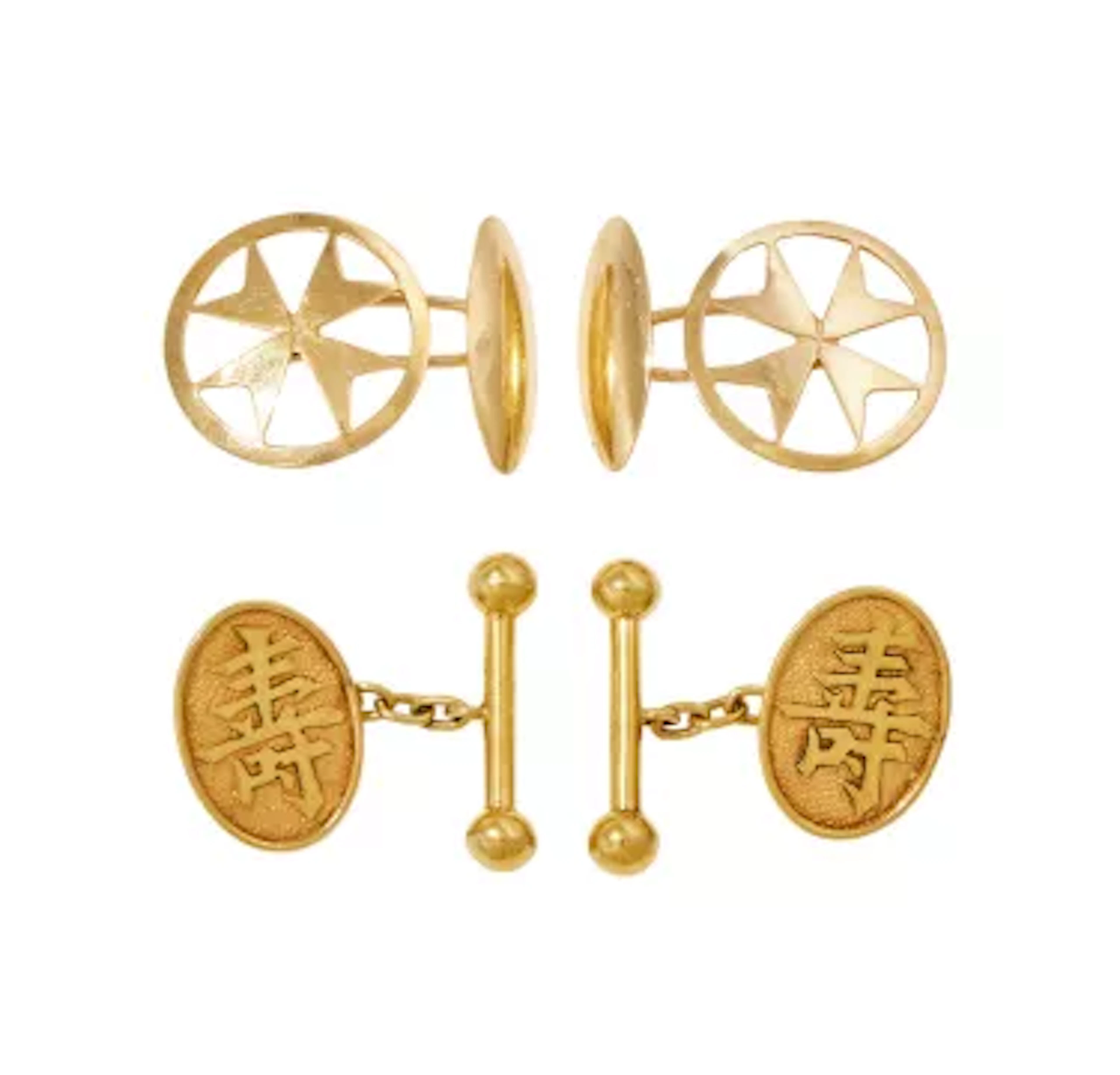 TWO PAIRS OF CUFFLINKS