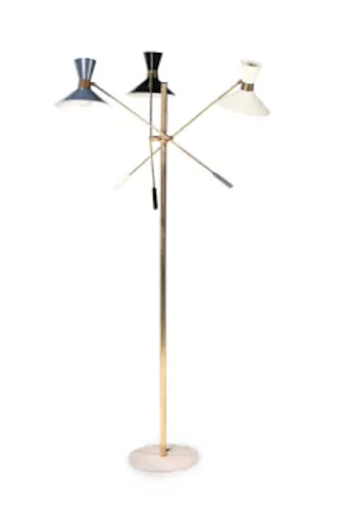 A TRI-ARM FLOOR LAMP IN THE MANNER OF ANGELO LELLI (ITALIAN)