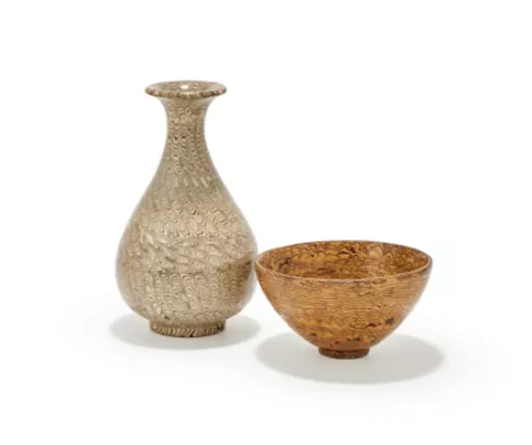 A Chinese amber glazed marbled bowl, Song Dynasty (960-1279)