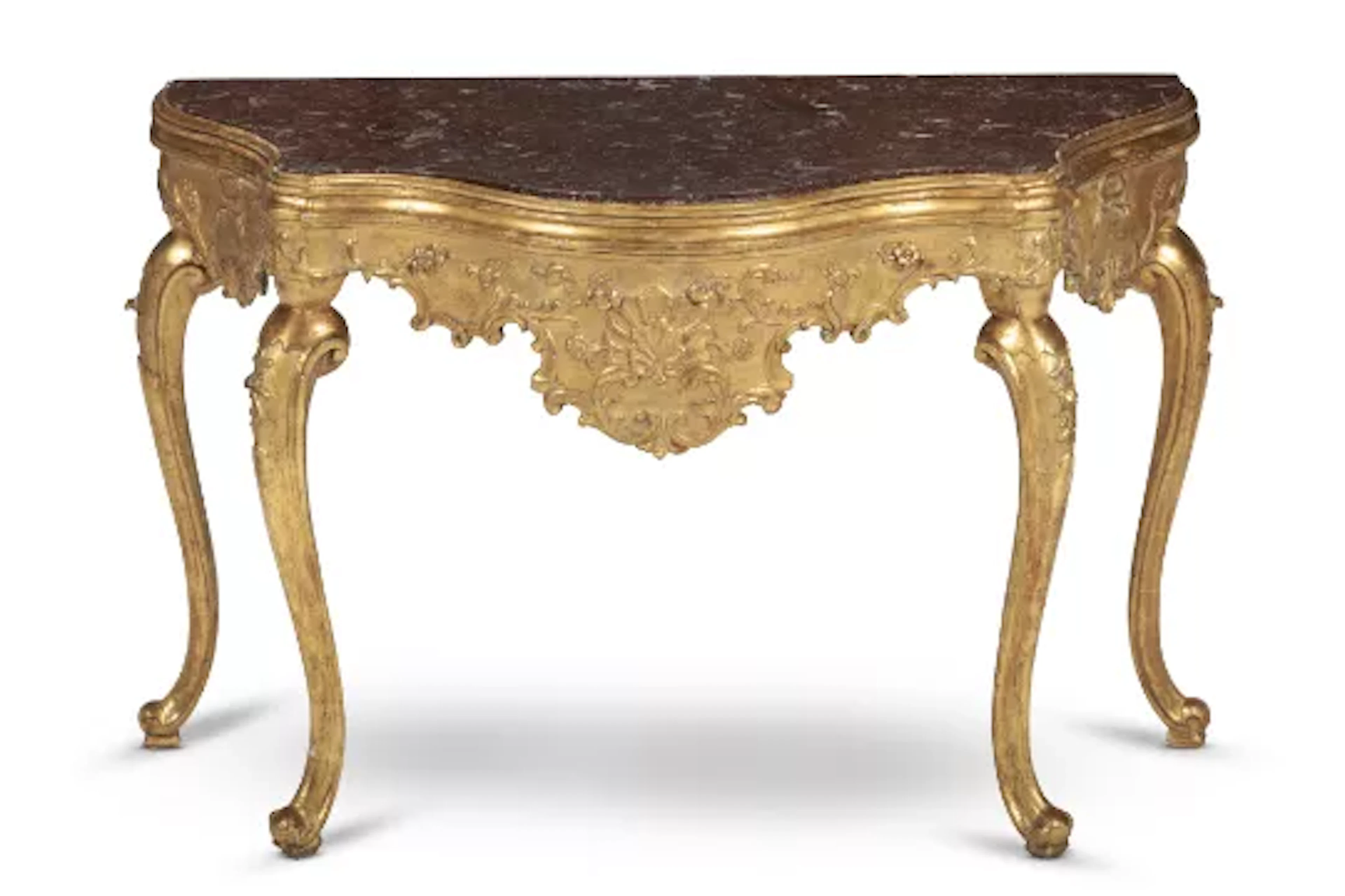 A GILTWOOD SERPENTINE SIDE TABLE, PROBABLY VENETIAN, FIRST HALF 18TH CENTURY