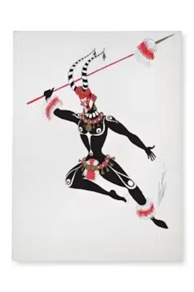 λ ERTÉ (FRENCH, 1892-1990), 'FLYING COLOURS: AFRICAN BALLET' DRAWING; 1967