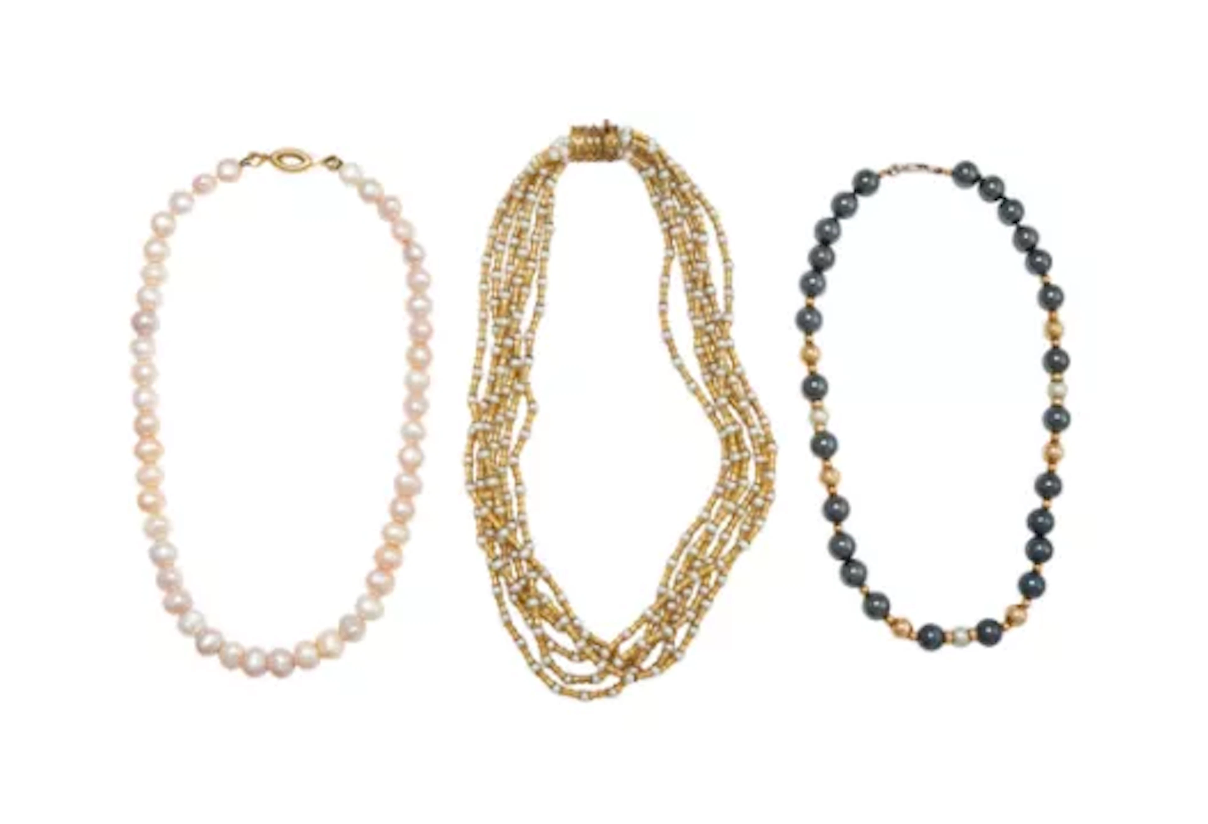 THREE CULTURED PEARL NECKLACES