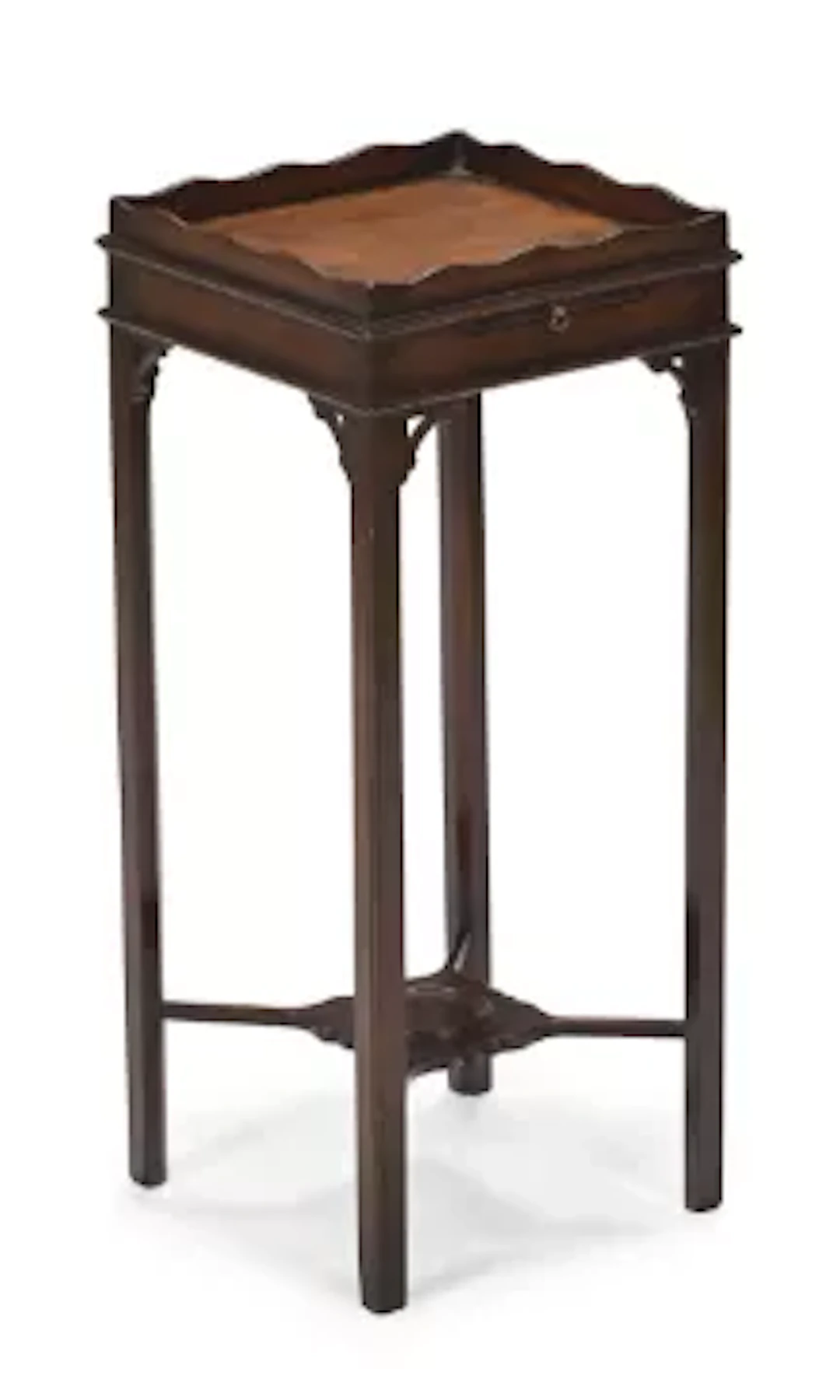 A CHIPPENDALE STYLE MAHOGANY URN STAND, 20TH CENTURY