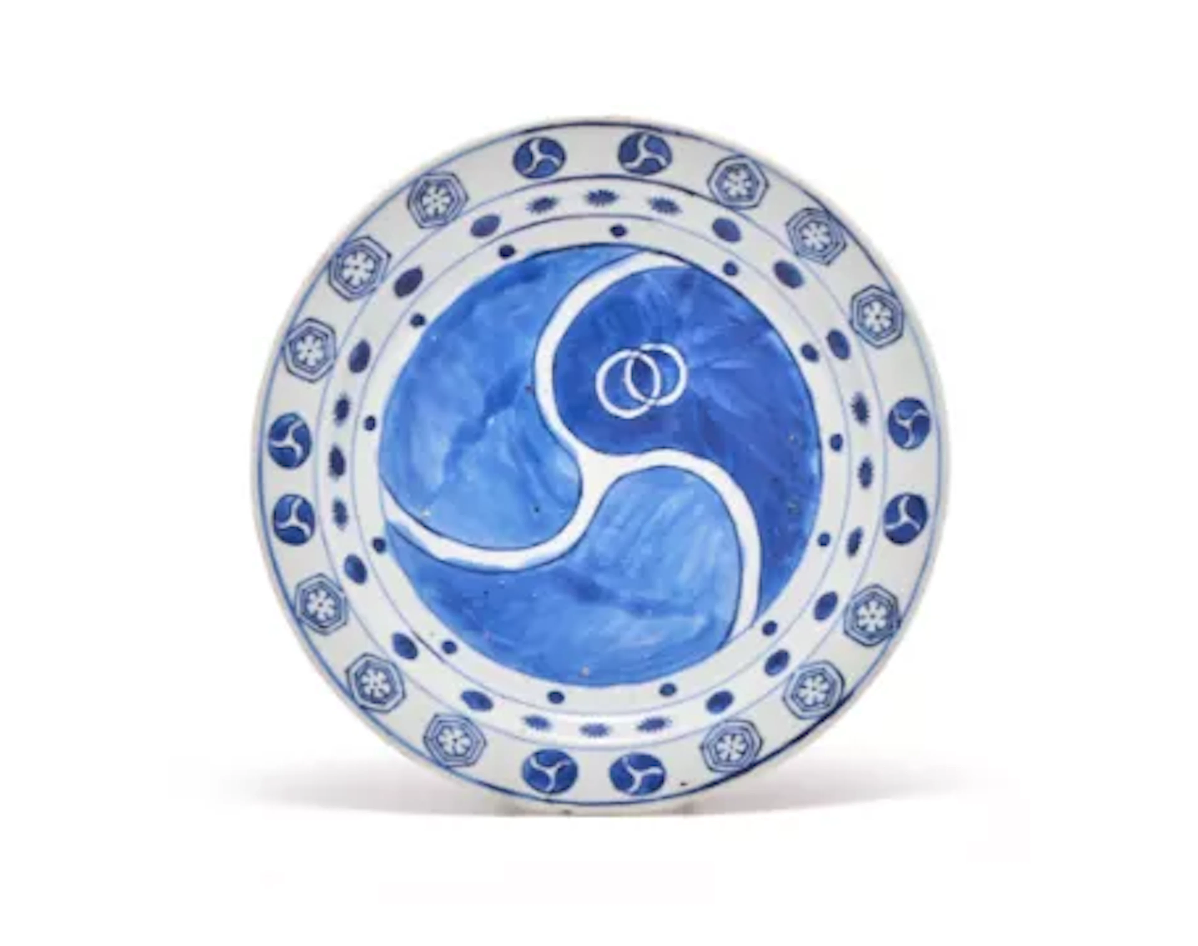 A Chinese blue and white Ko-Sometsuke plate, circa 1650