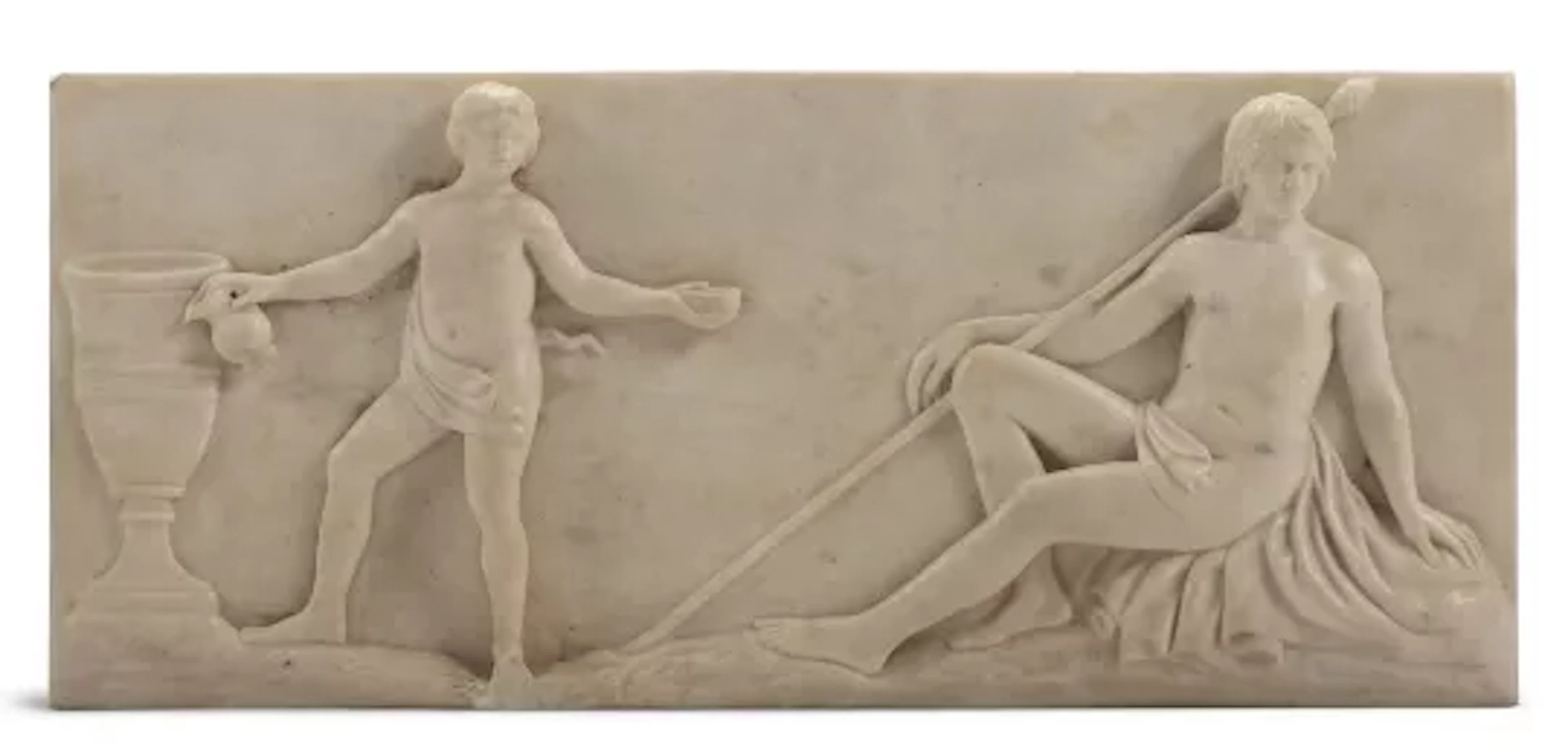 A REGENCY NEOCLASSICAL MARBLE CHIMNEYPIECE TABLET, EARLY 19TH CENTURY