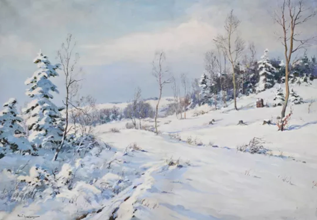 GUSTAV PORŠ (CZECH 1888-1955), SNOWY LANDSCAPE