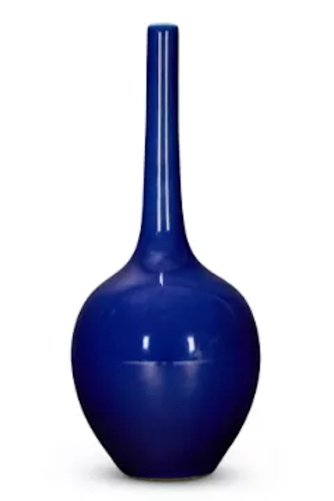 A CHINESE BLUE MONOCHROME BOTTLE VASE, 20TH CENTURY