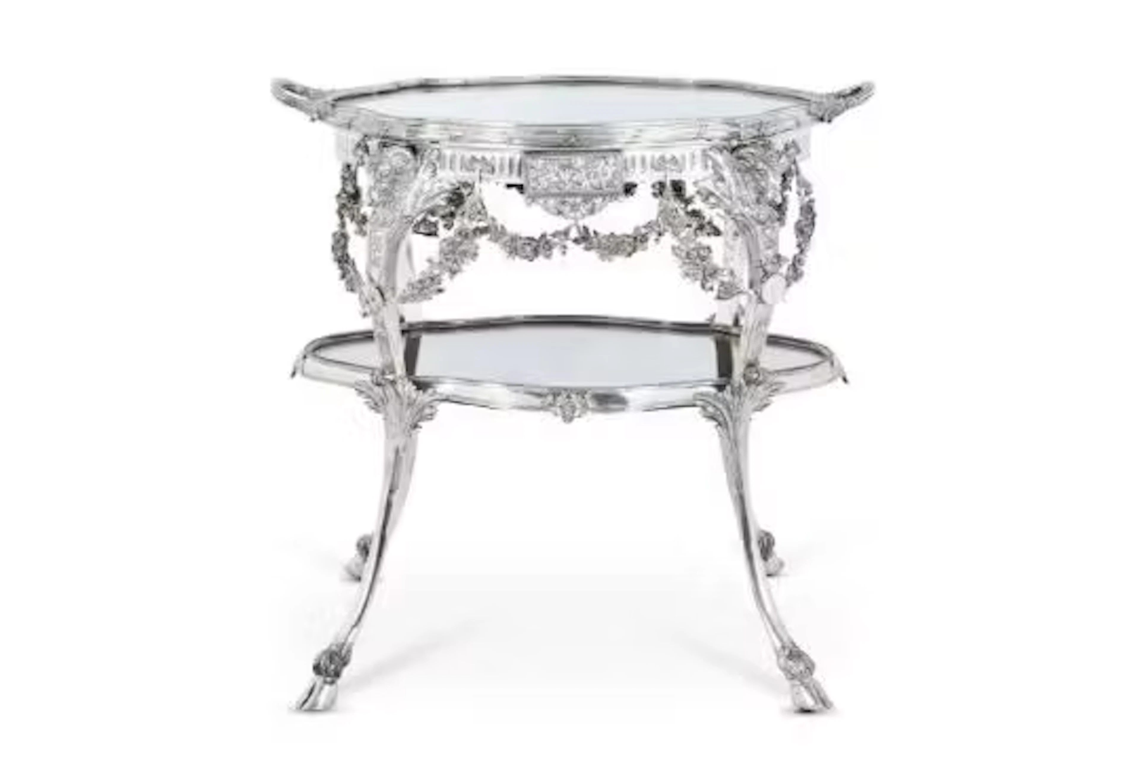 ‡ A GERMAN SILVER ART NOUVEAU TEA TABLE, SCHLEISSNER & SOHNE, HANAU