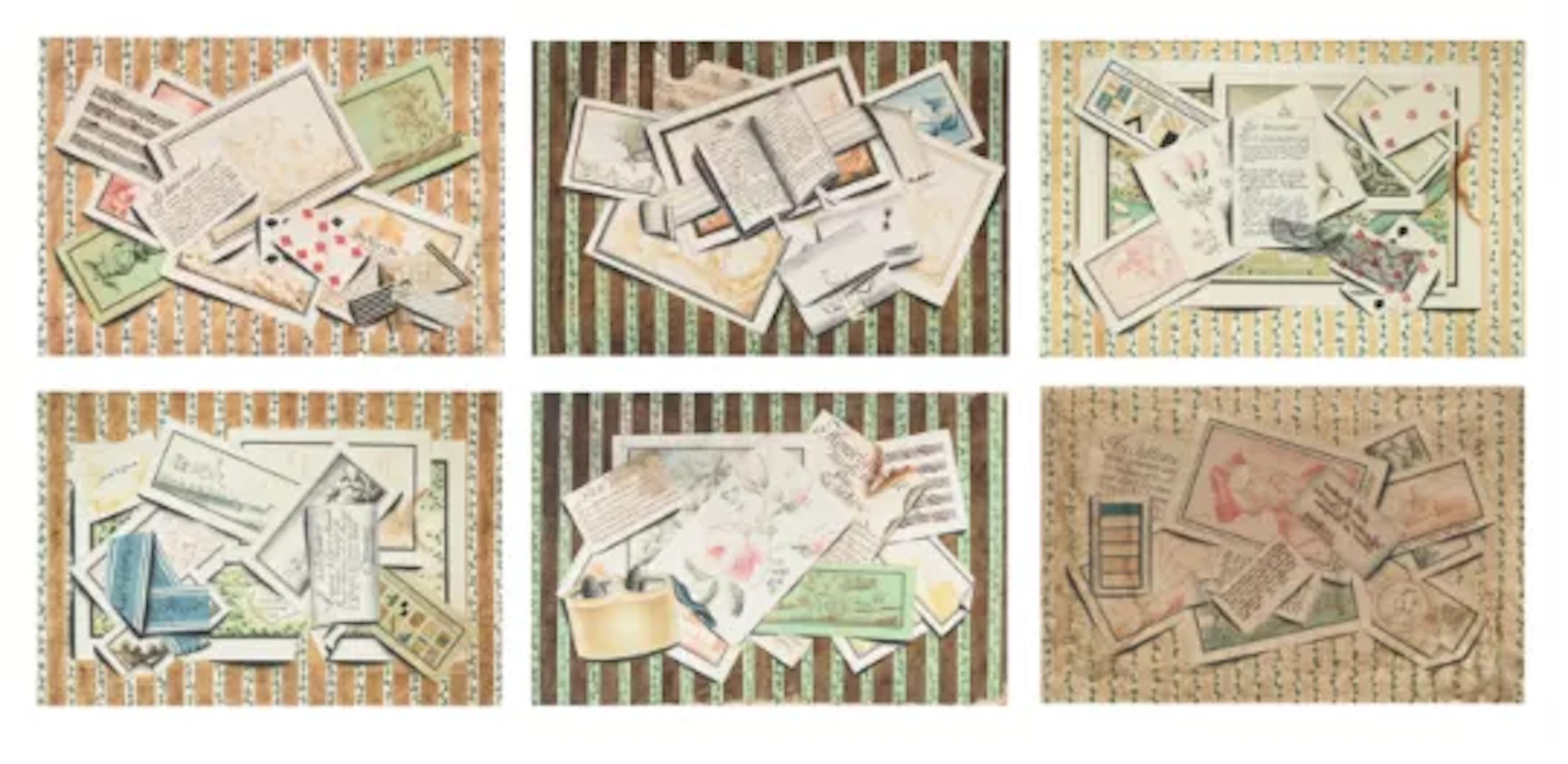 NORTH ITALIAN SCHOOL (19TH CENTURY), A SET OF SIX TROMPE L'ŒIL'S DEPICTING