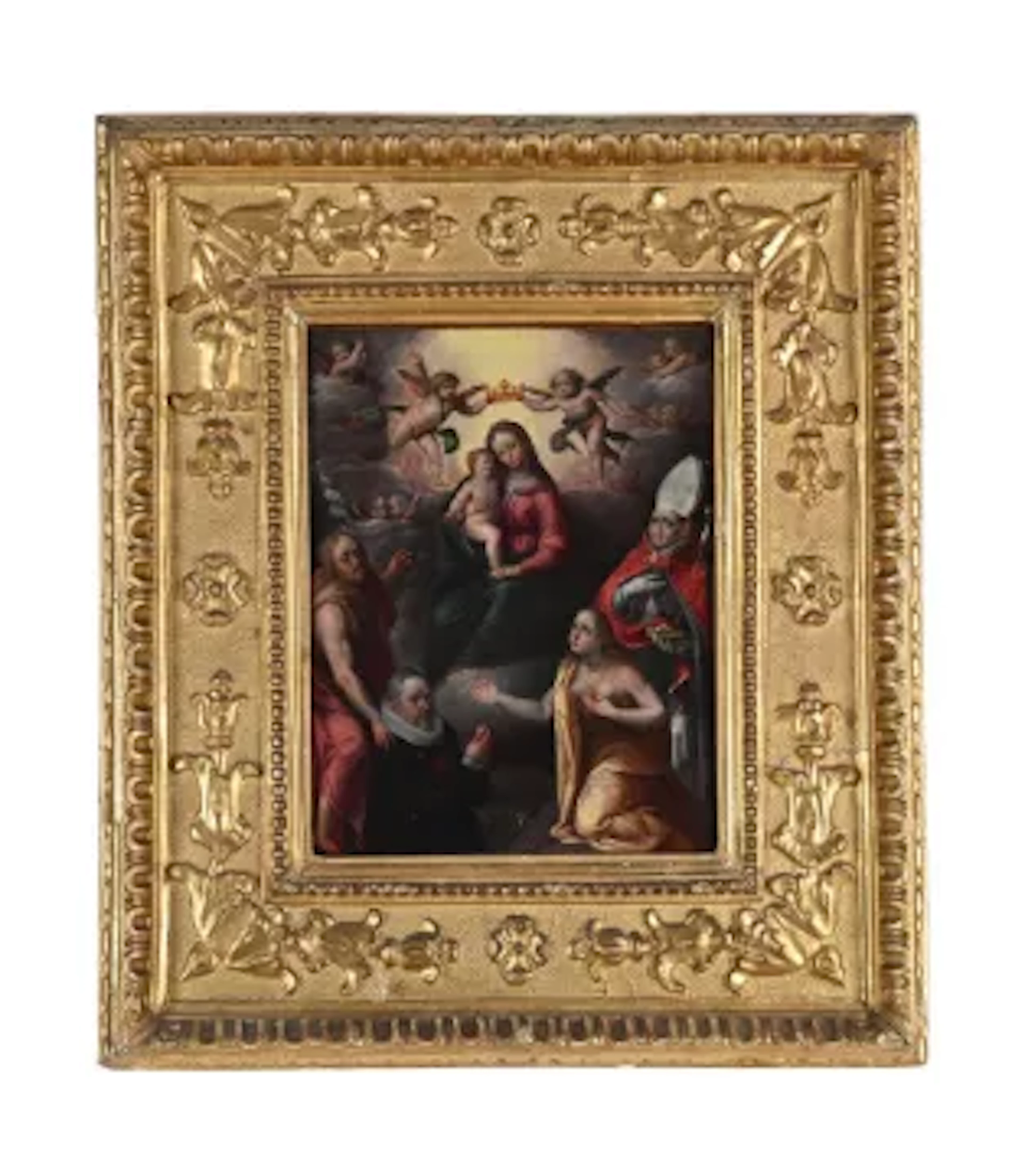 FOLLOWER OF FRANCESCO VANNI, THE ADORATION OF THE VIRGIN