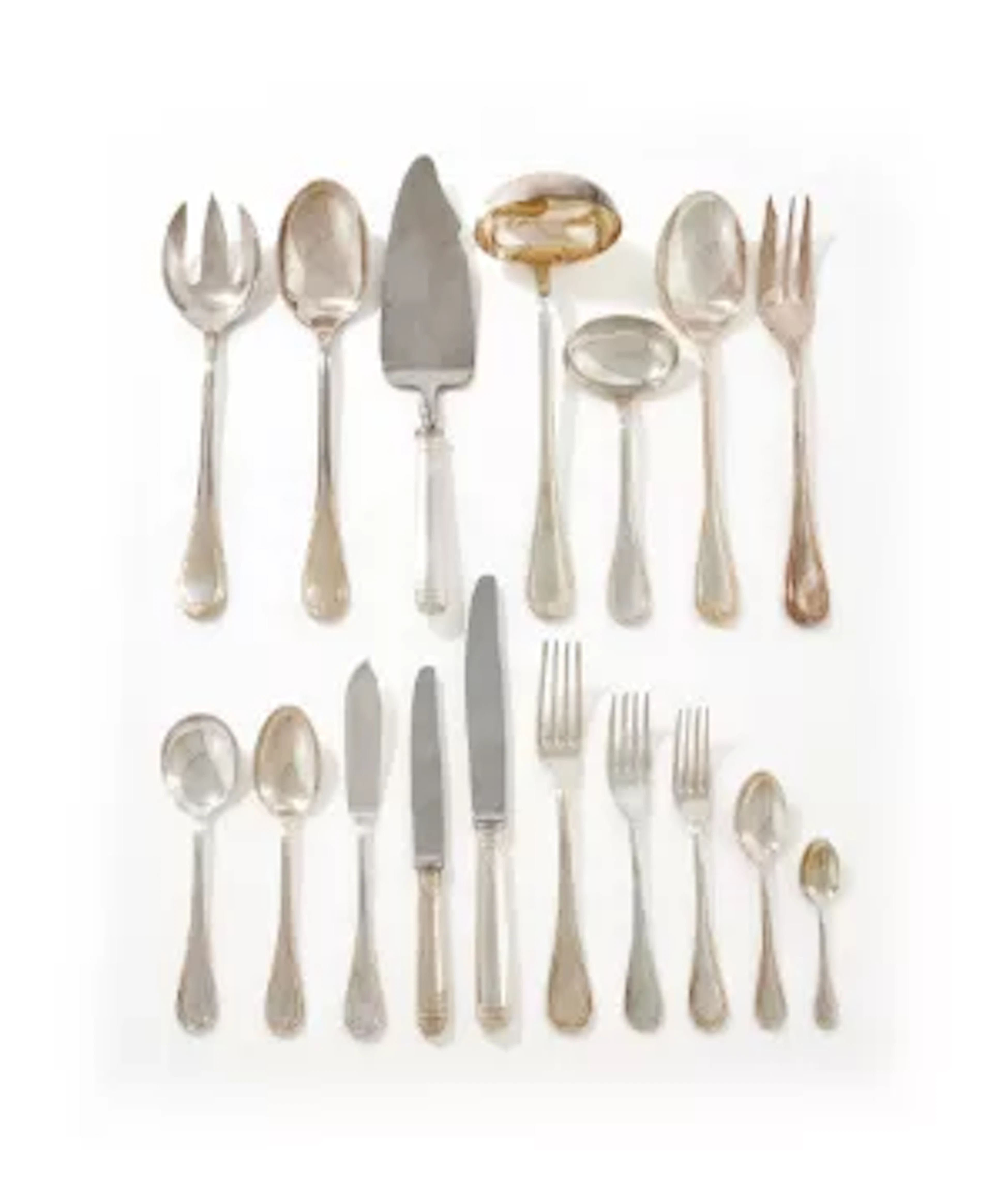 CHRISTOFLE, AN ELECTRO-PLATED MALMAISON PATTERN TABLE SERVICE, FRANCE, MODERN