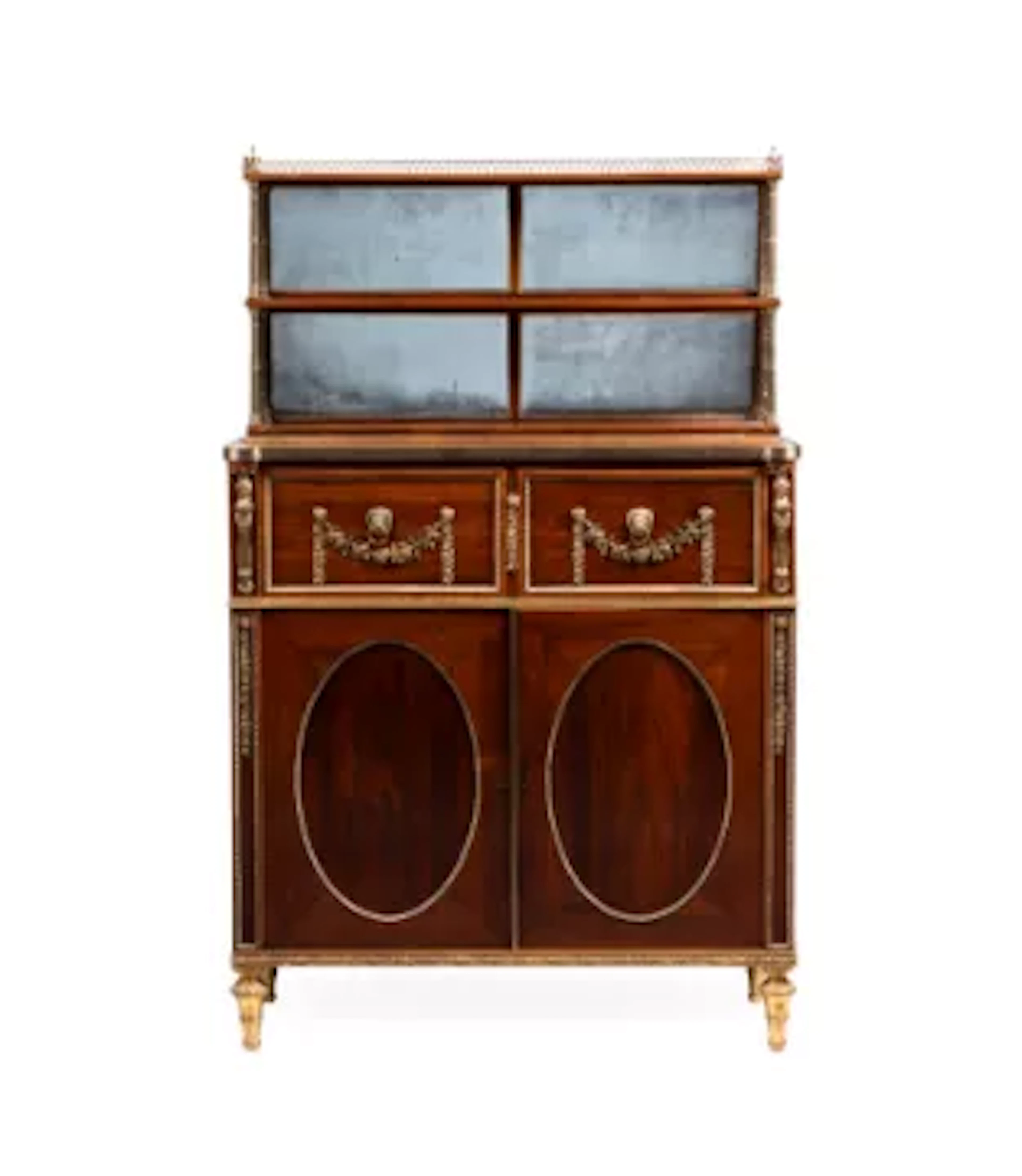 Y A REGENCY ROSEWOOD, PARCEL GILT AND GILT BRONZE MOUNTED SECRETAIRE