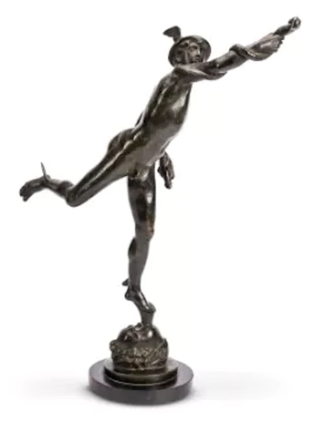 AFTER A MODEL BY GIAMBOLOGNA, A BRONZE FIGURE OF MERCURY, ROME, 18TH CENTURY
