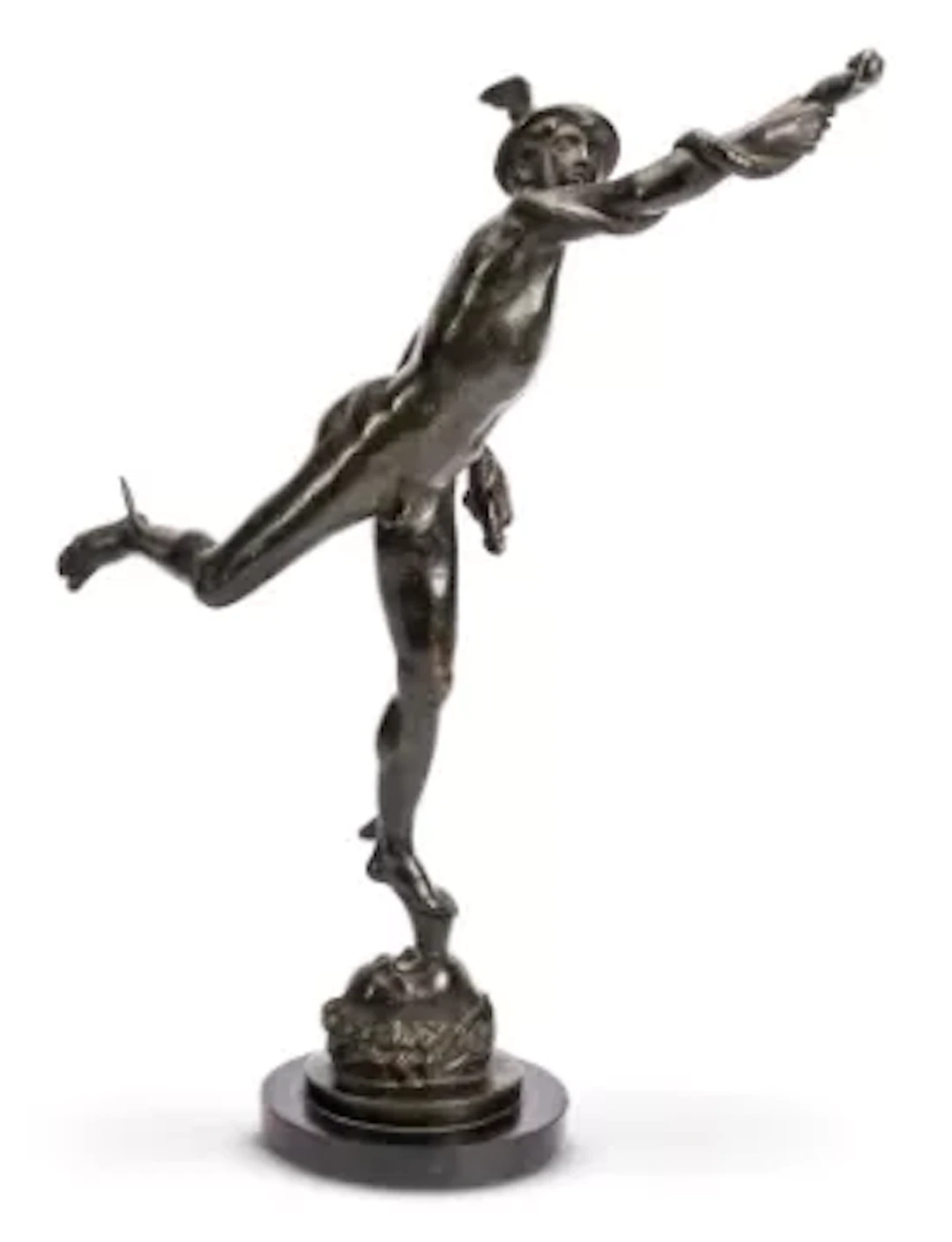 AFTER A MODEL BY GIAMBOLOGNA, A BRONZE FIGURE OF MERCURY, ROME, 18TH CENTURY