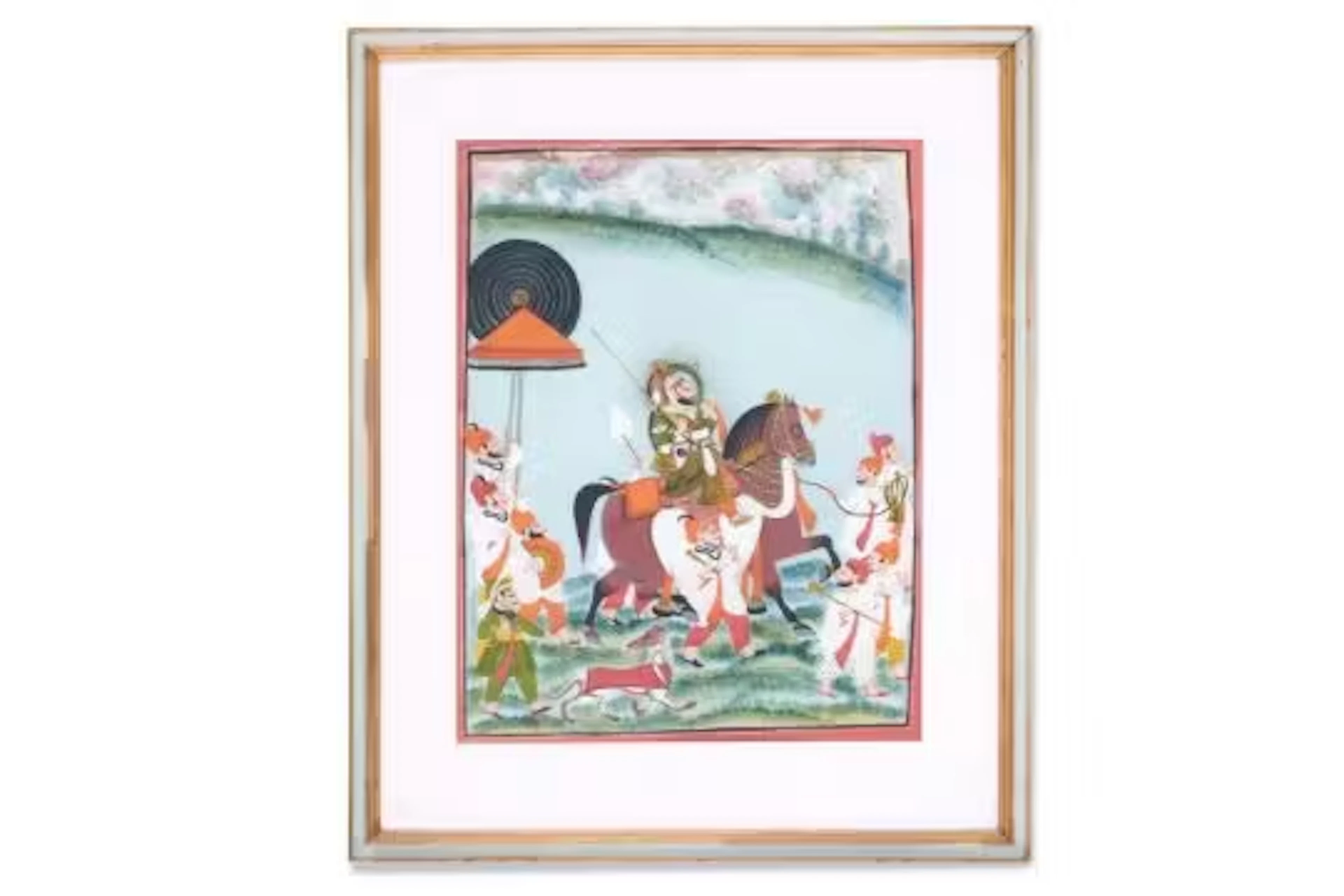 DEVGARH (RAJASTHAN) SCHOOL, MID 19TH CENTURY, A LARGE EQUESTRIAN PORTRAIT