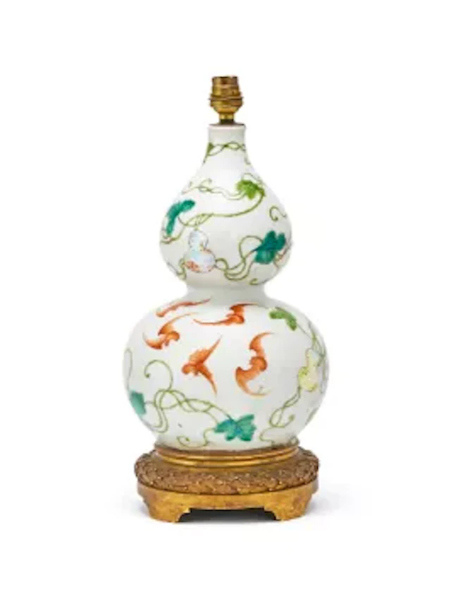 A Chinese Famille Rose 'Double gourd' vase, Mark of Jiaqing and of