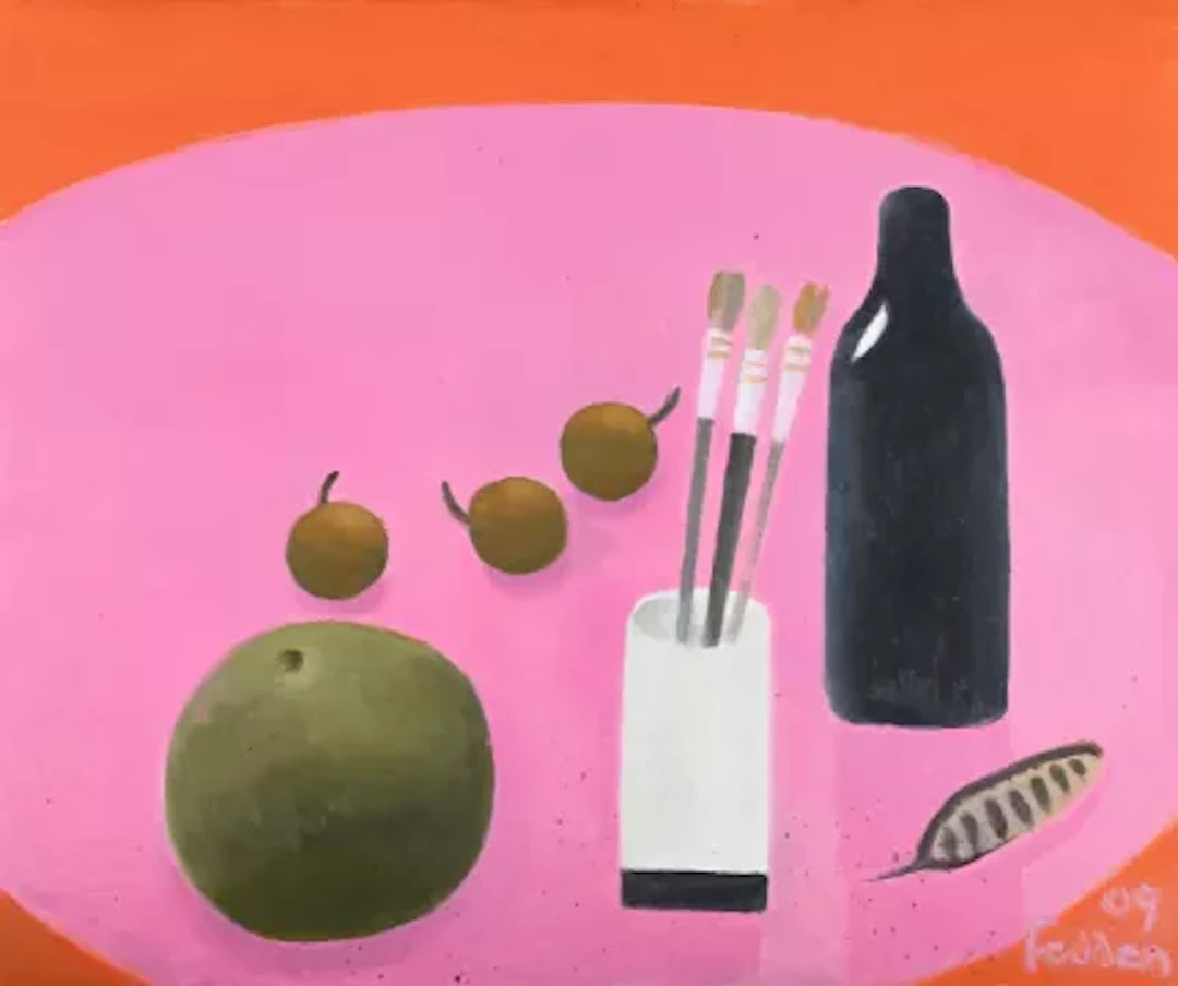 λ MARY FEDDEN (BRITISH 1915-2012), STILL LIFE WITH PAINT BRUSHES