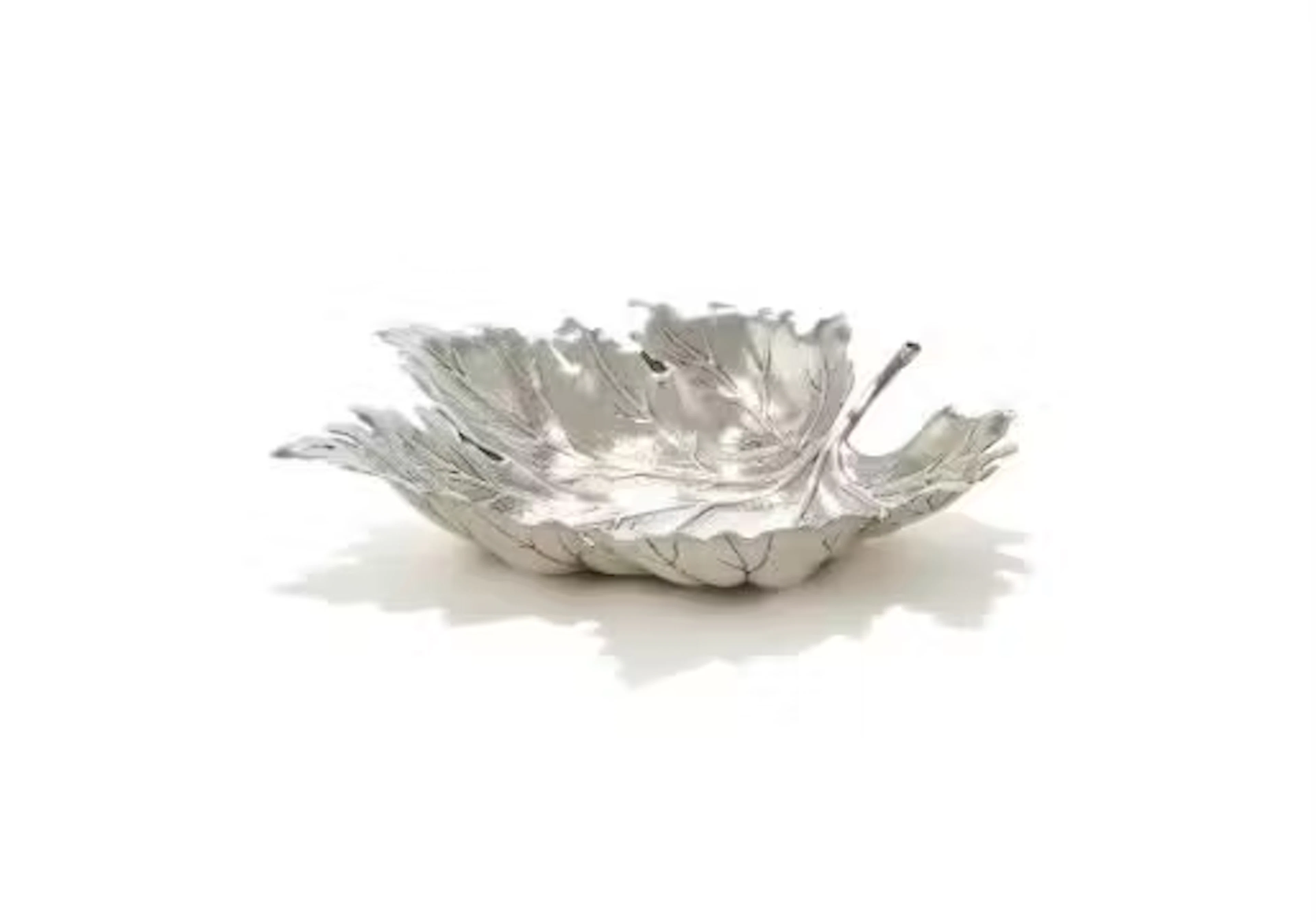 BUCCELLATI, AN ITALIAN SILVER LEAF SHAPED DISH