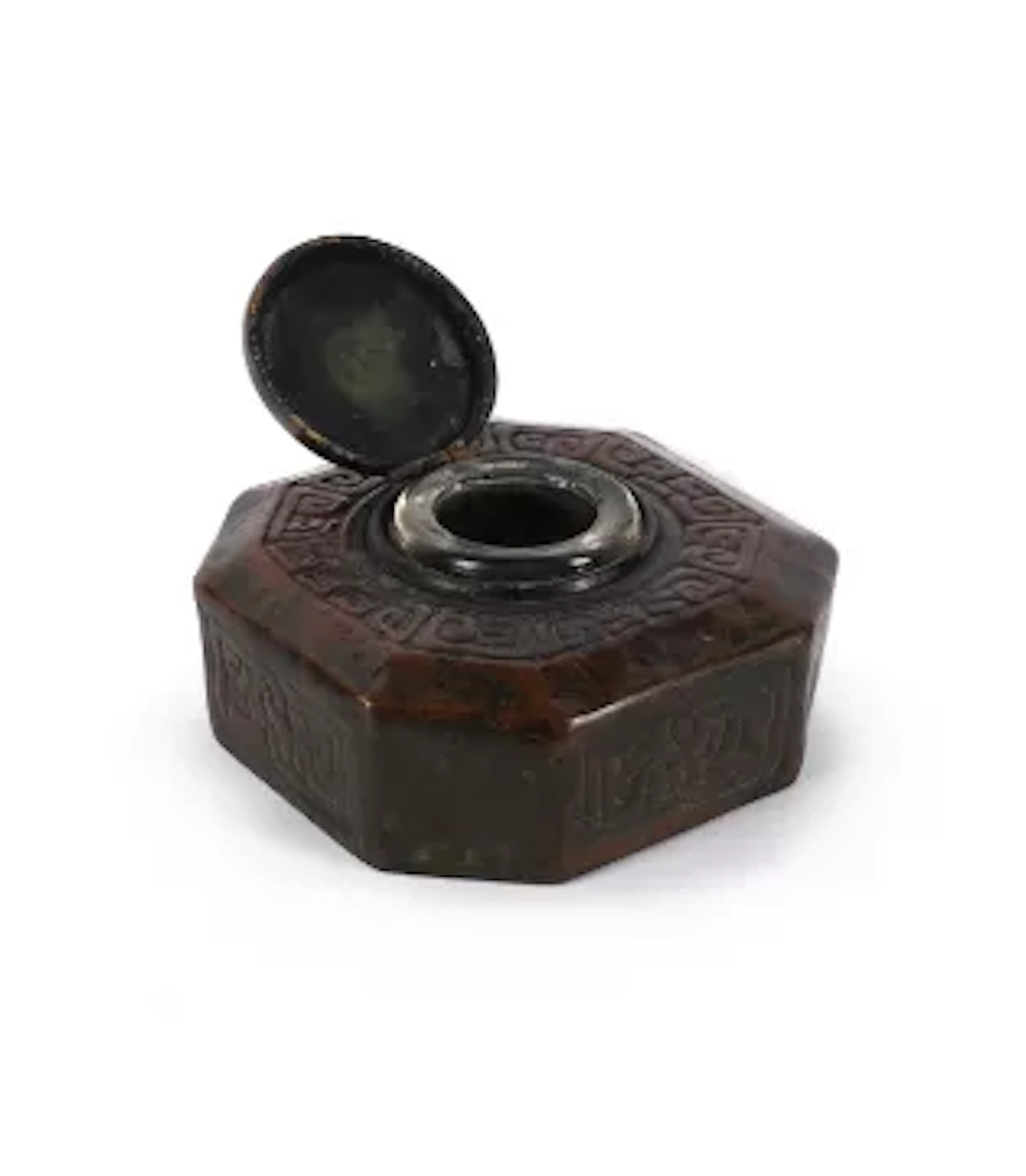 TIFFANY STUDIOS, 'ZODIAC' INKWELL, EARLY 20TH CENTURY