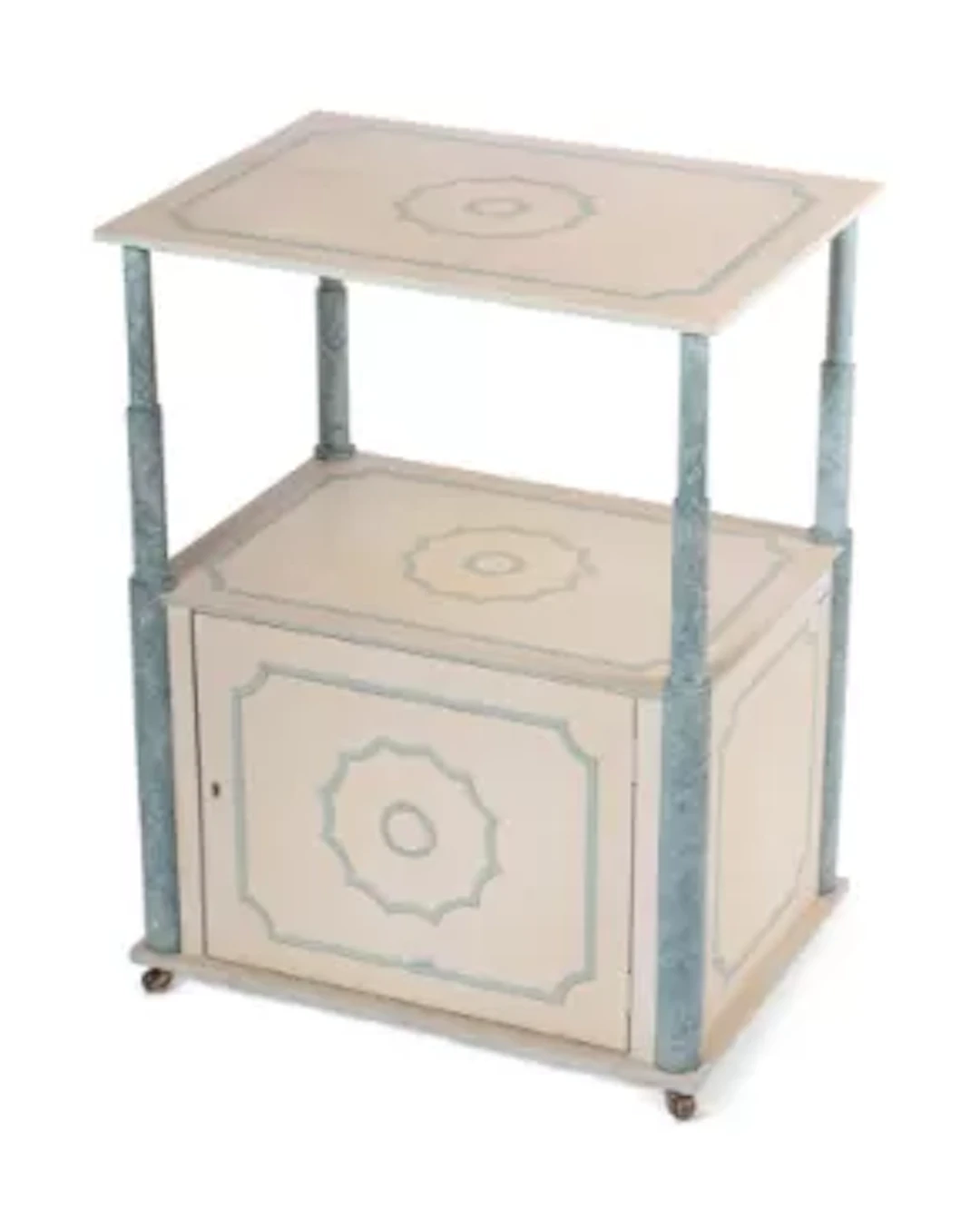 A PAINTED BEDSIDE TABLE, BY GEORGE OAKES FOR SIBYL COLEFAX & JOHN